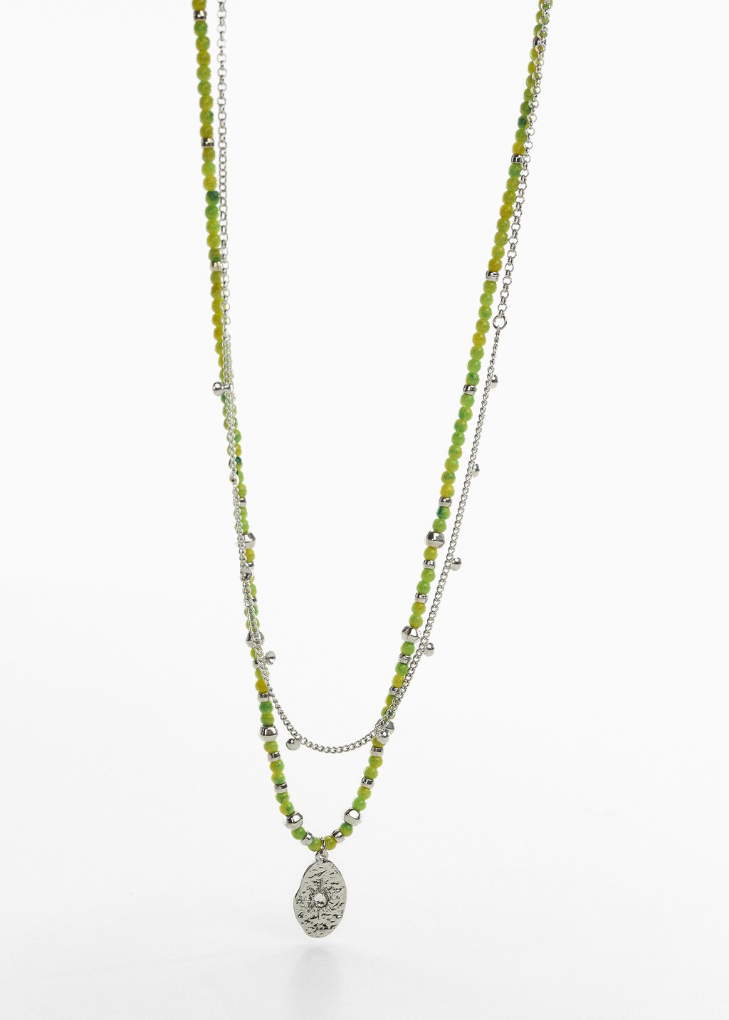 Beaded double necklace - Medium plane