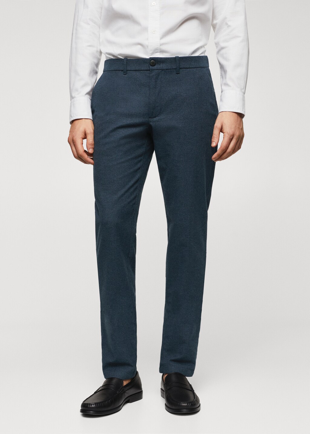 Slim-fit cotton trousers - Medium plane