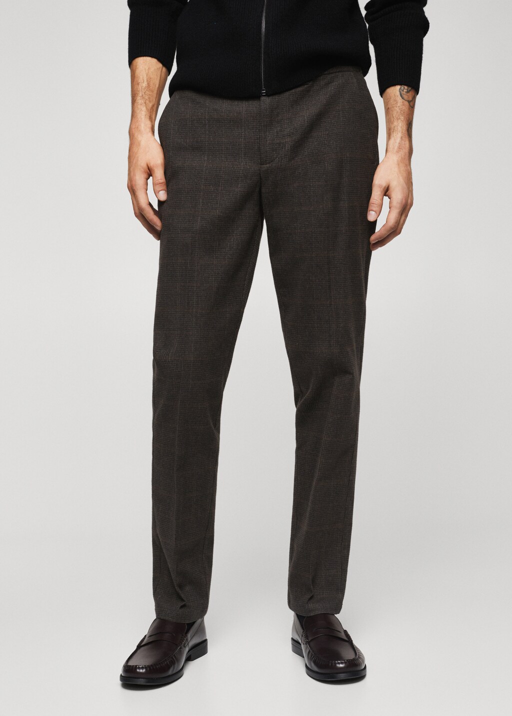 Slim-fit cotton trousers - Medium plane