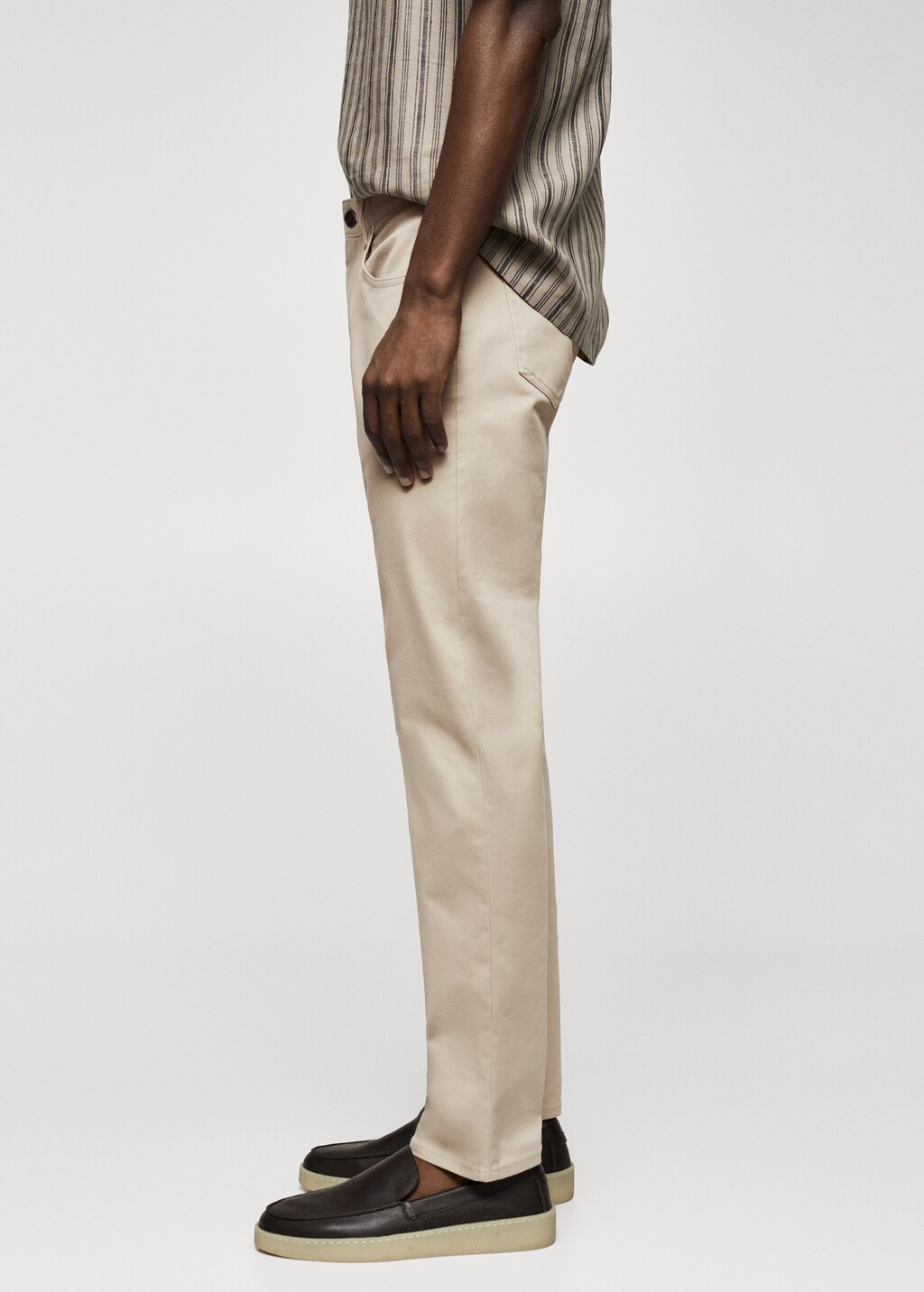 Slim fit denim-effect serge trousers - Details of the article 2