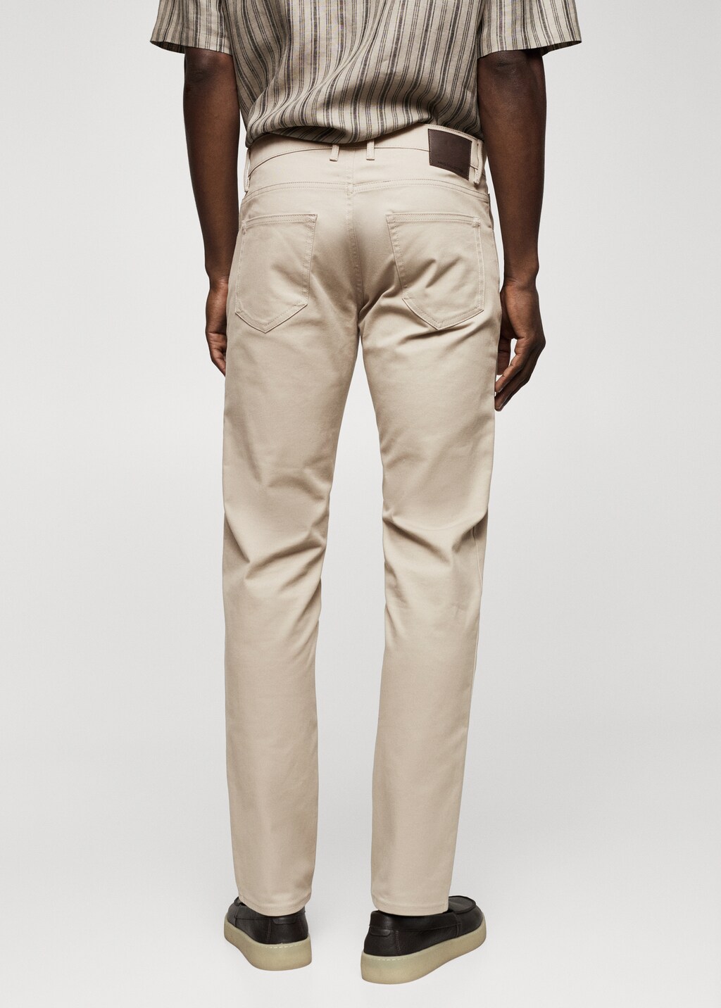 Slim fit denim-effect serge trousers - Reverse of the article