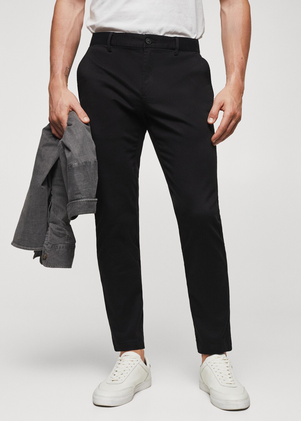 Cotton tapered crop pants - Medium plane