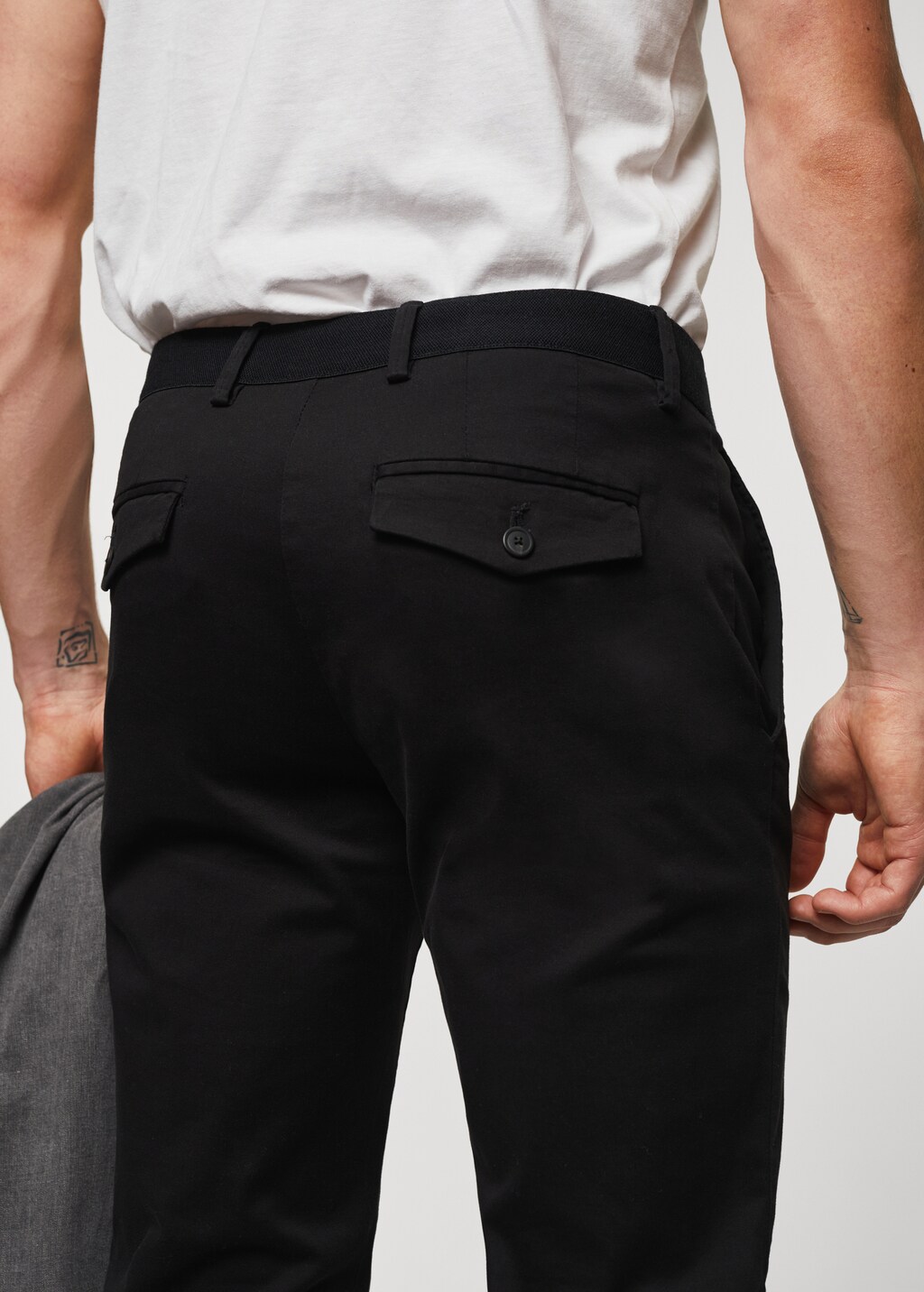 Cotton tapered crop pants - Details of the article 4