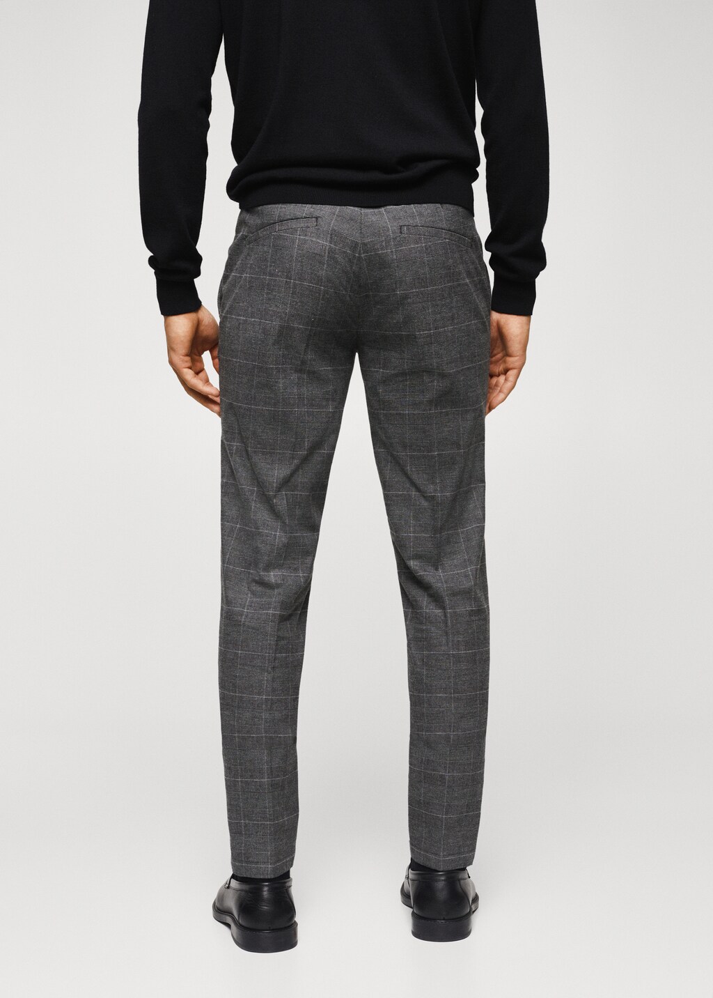 Slim fit checked cotton trousers - Reverse of the article