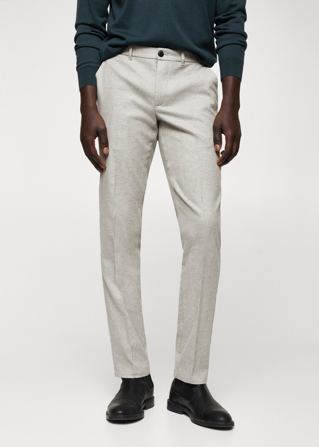 Slim-fit cotton trousers - Medium plane