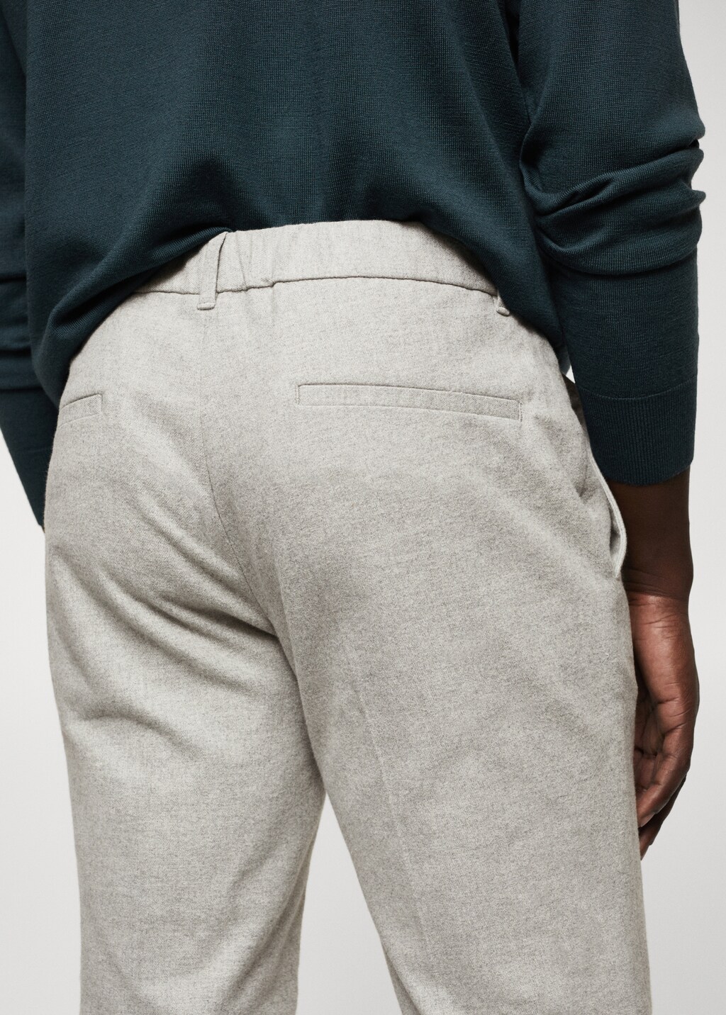 Slim-fit cotton trousers - Details of the article 4