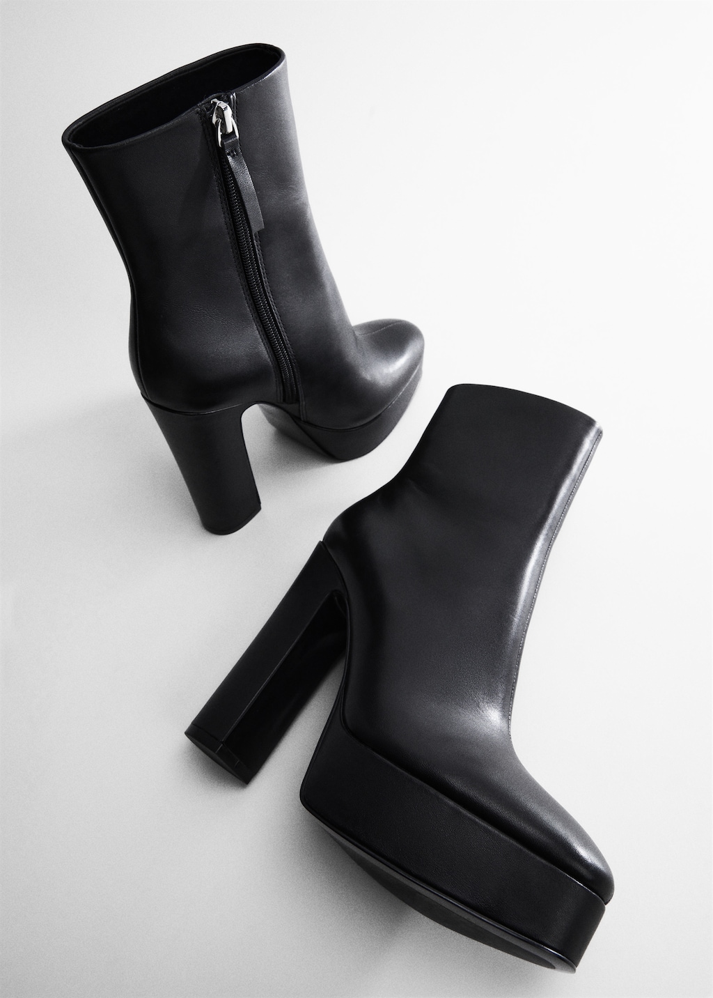 Mango leather ankle boots best sale