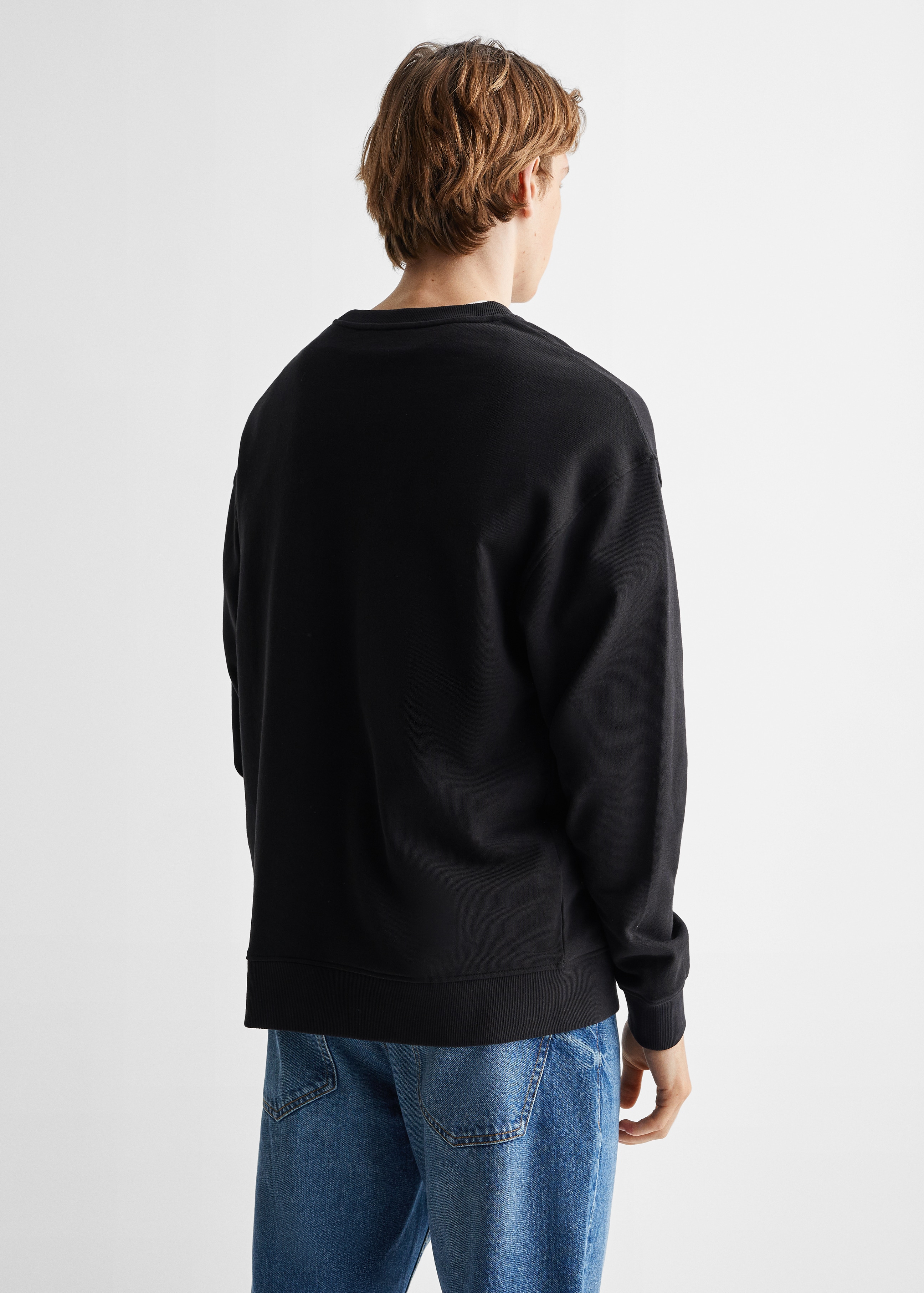 Baumwoll-Sweatshirt mit Aufschrift - Rückseite des Artikels