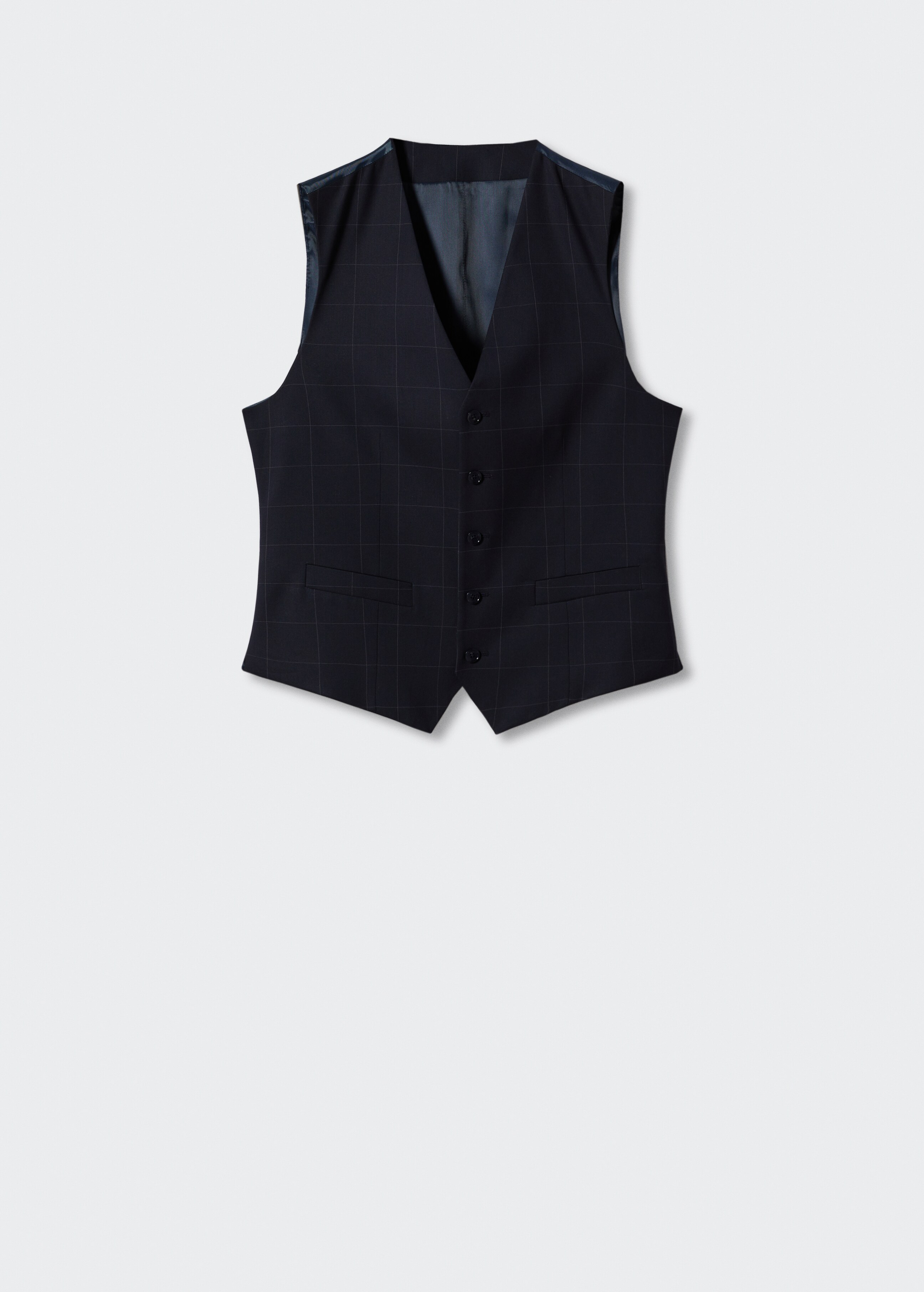 Slim-fit check suit waistcoat - Article without model