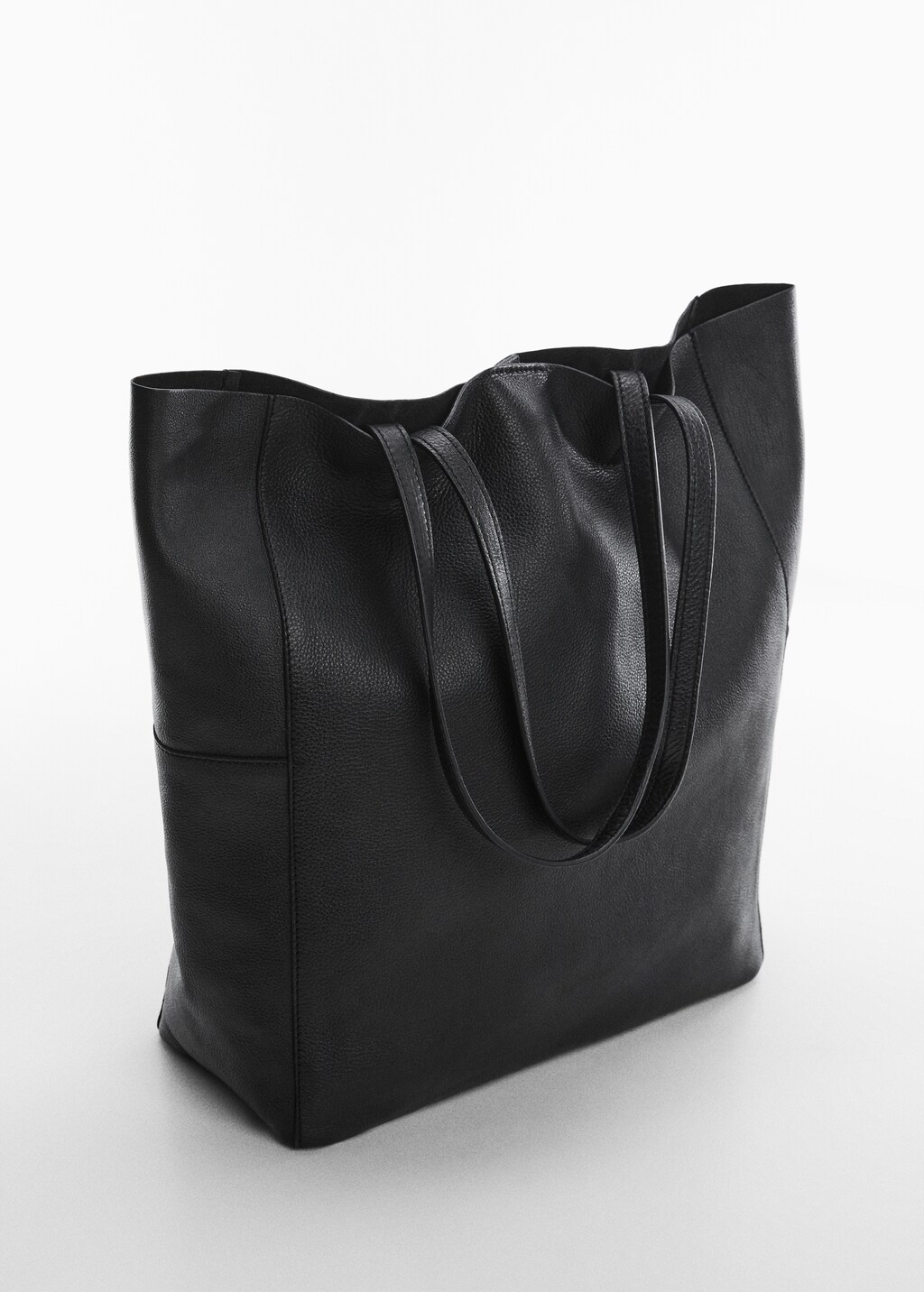 Leather shopper bag - Medium plane