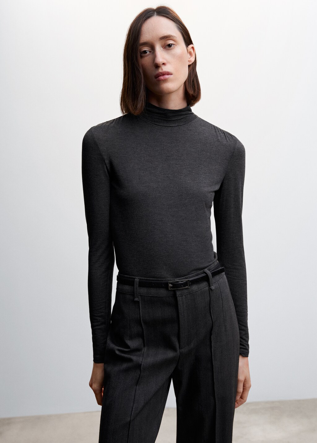 Turtleneck long-sleeved t-shirt - Medium plane