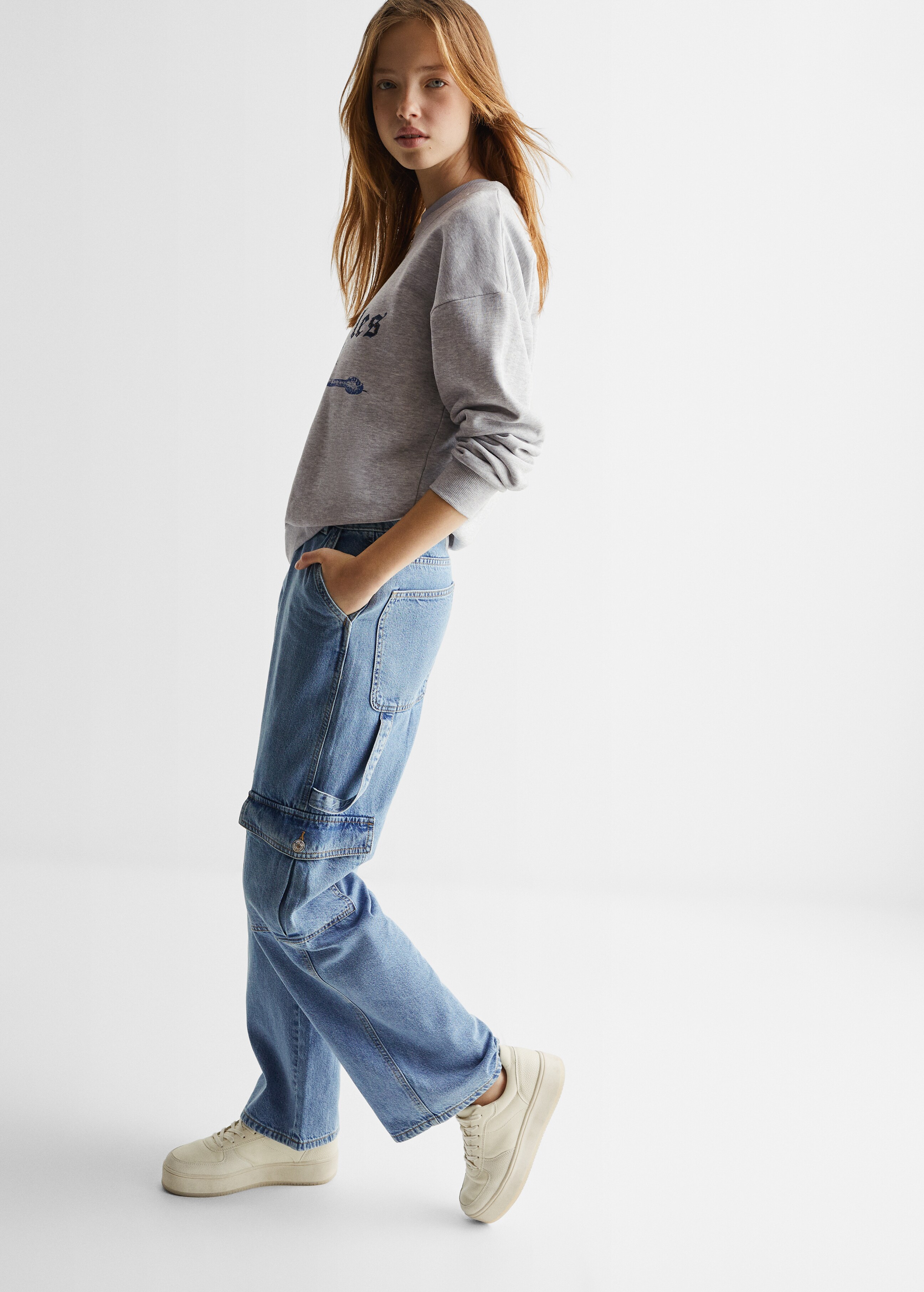 Cargo style straight jeans - Details of the article 2