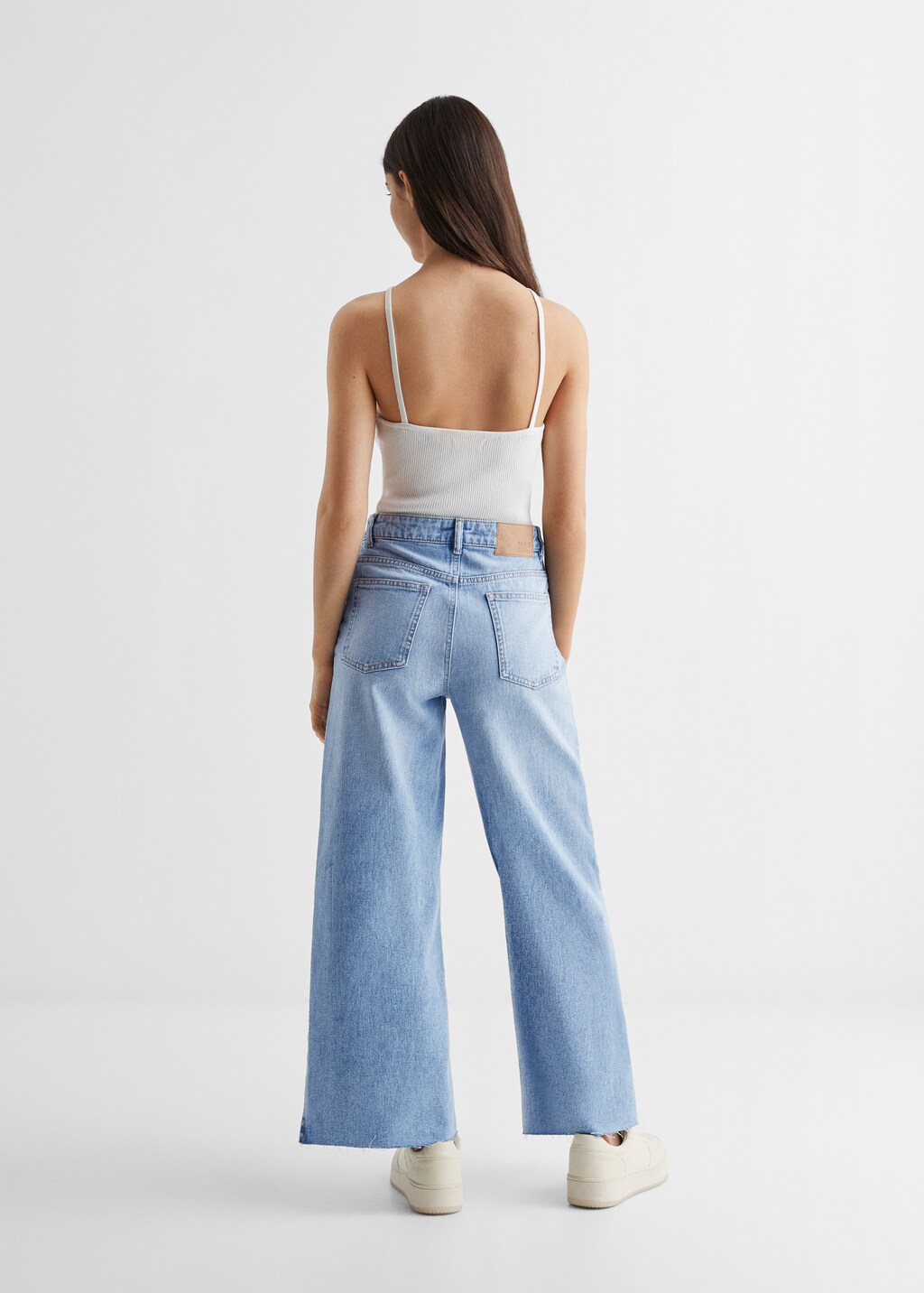 Culotte jeans with openings - Reverse of the article