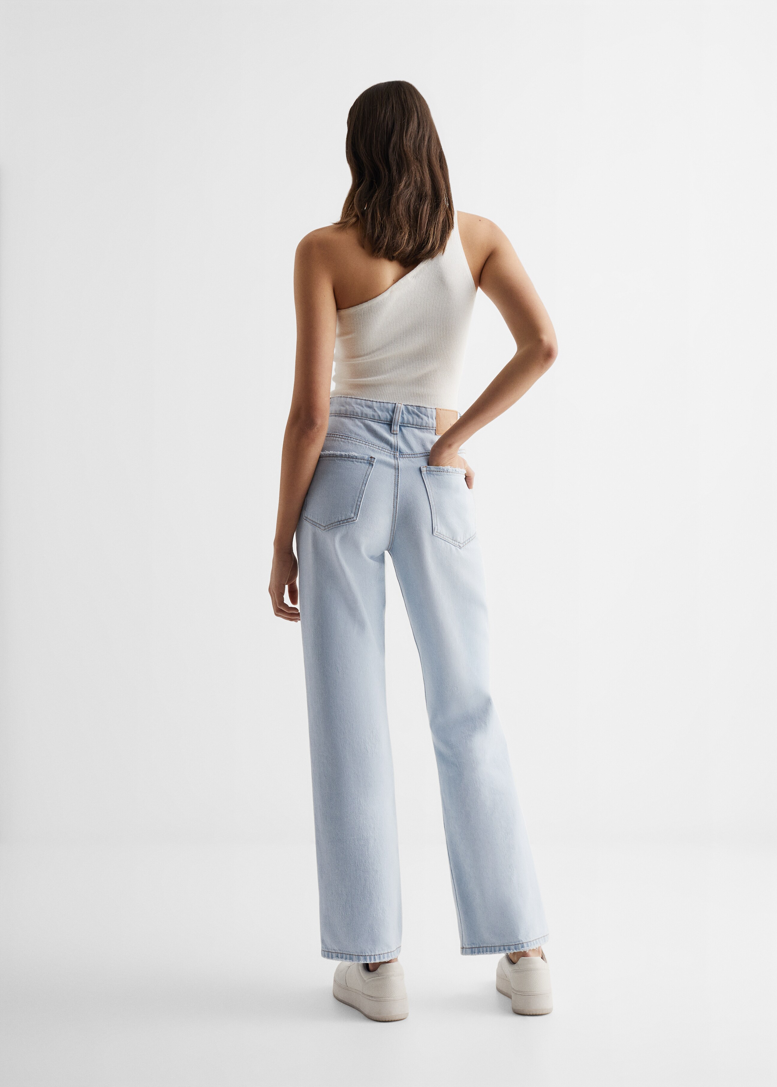 Decorative ripped wideleg jeans - Reverse of the article