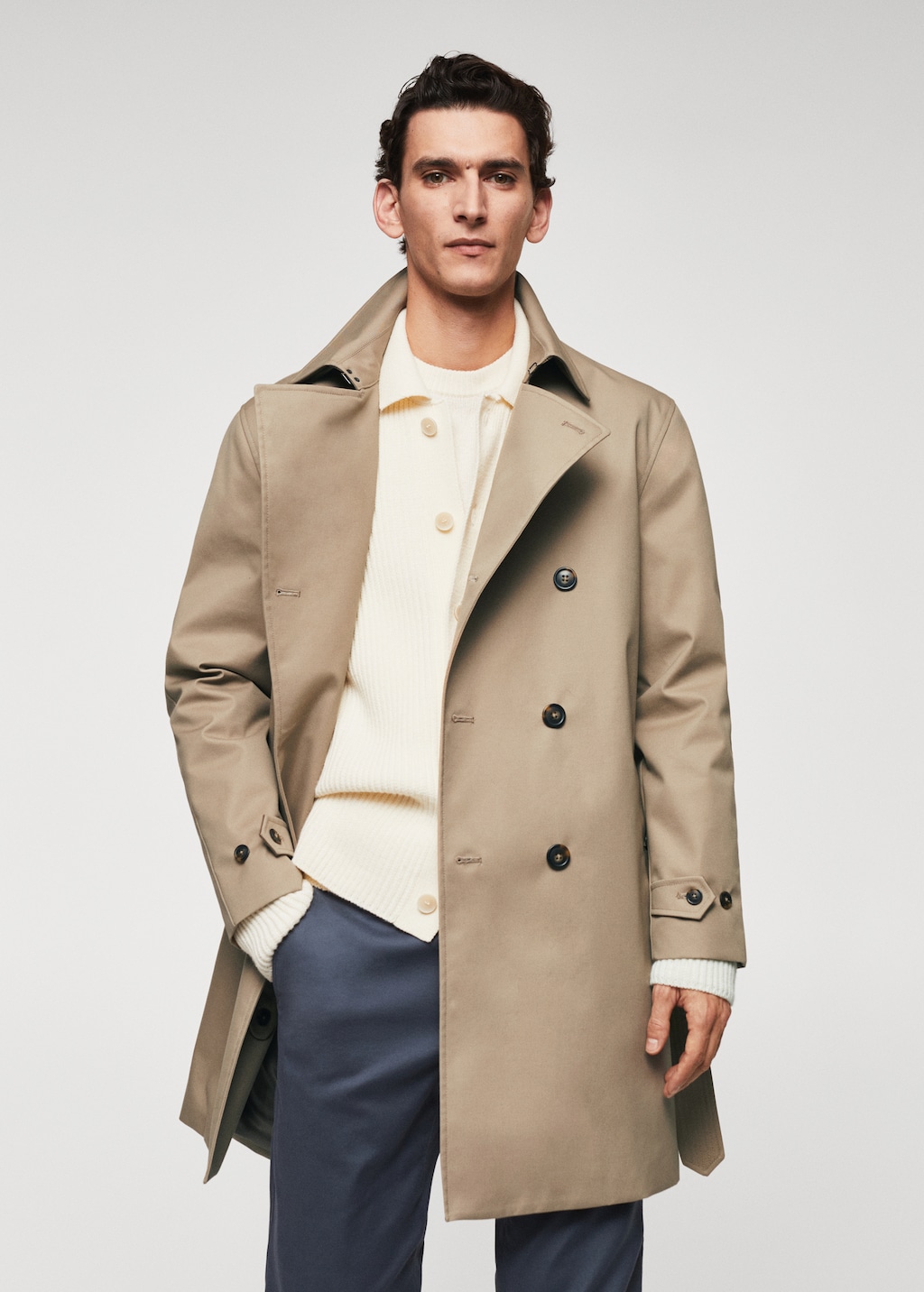 Classic water-repellent trench coat - Medium plane