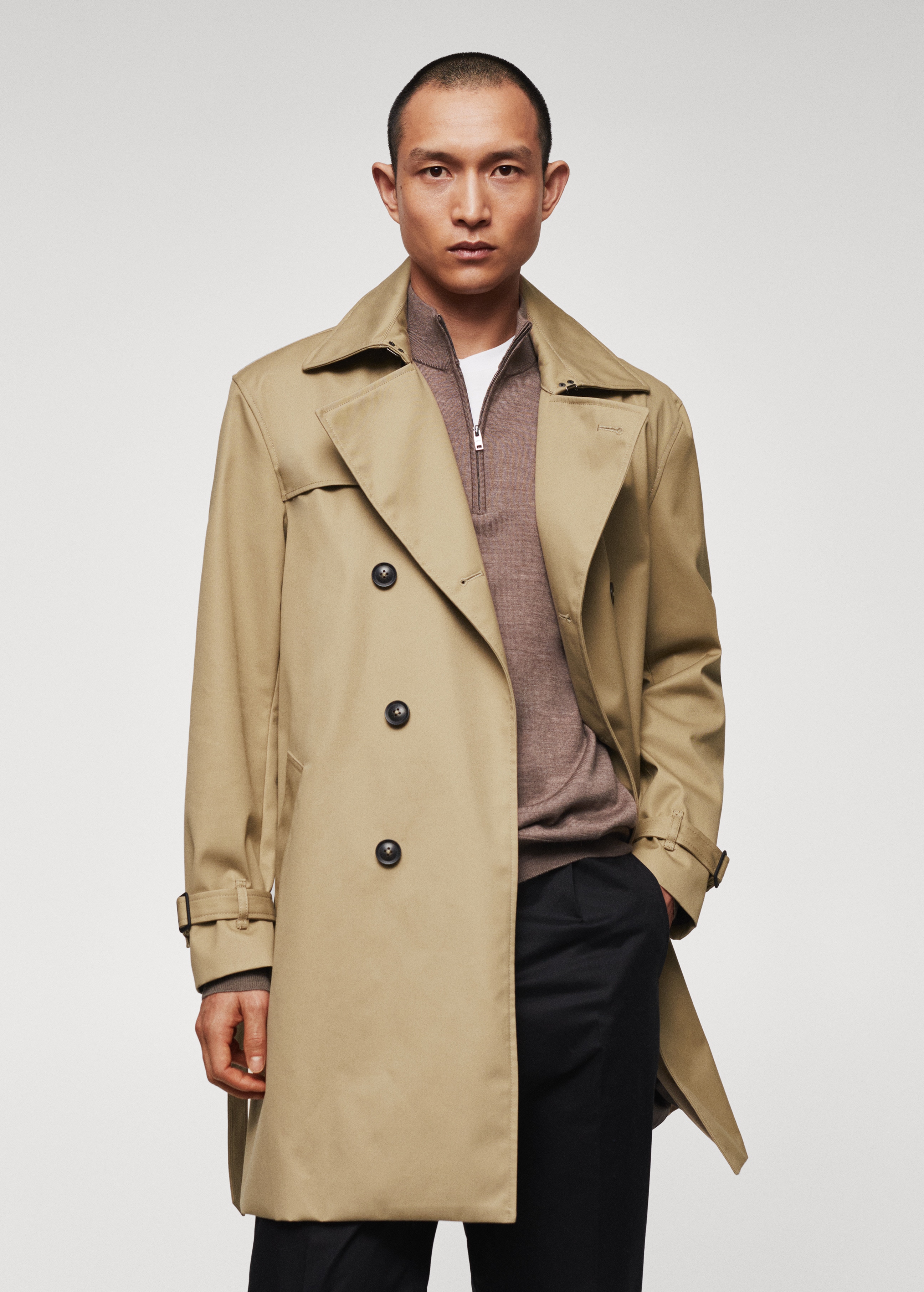 Classic water-repellent trench coat - Medium plane