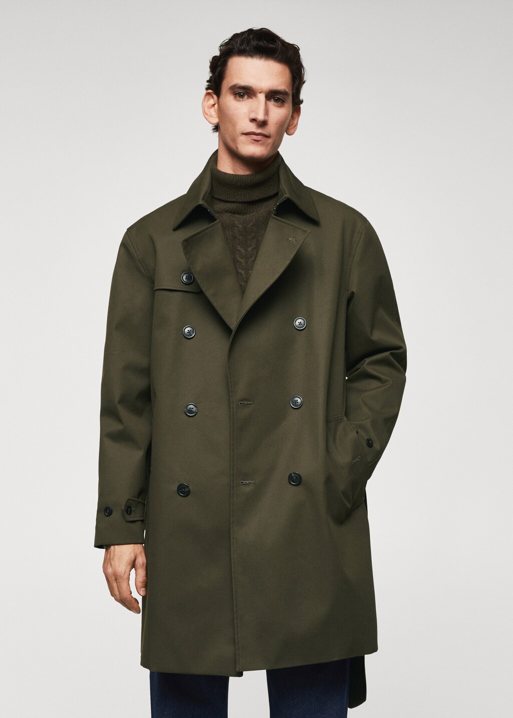 Classic water-repellent trench coat - Medium plane