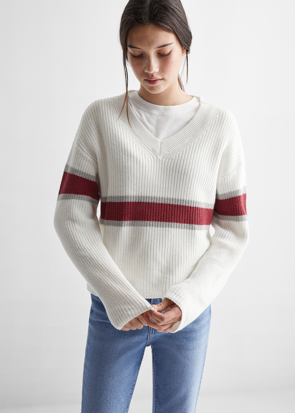 Knit cotton sweater - Medium plane