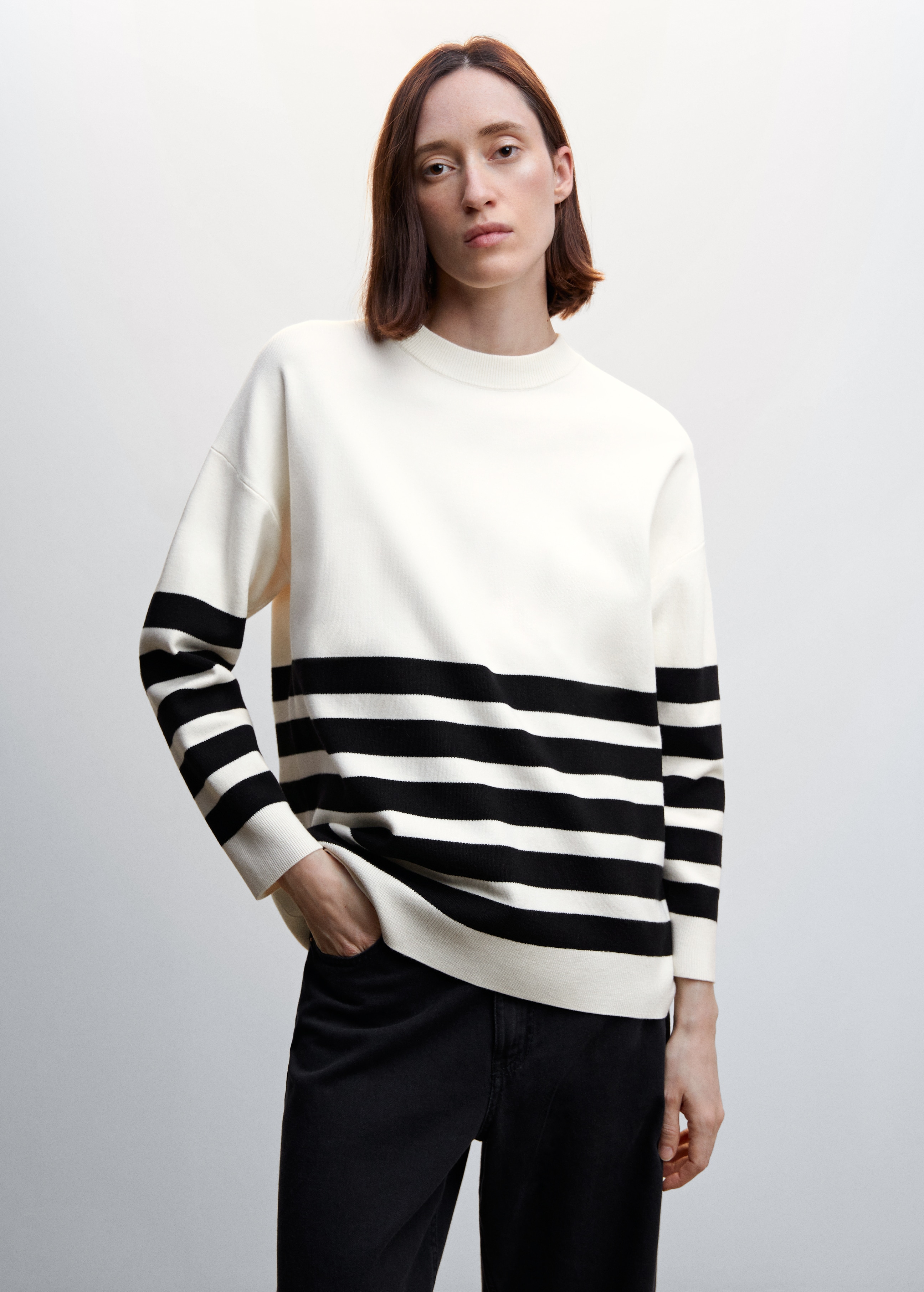 Pull-over maille col rond - Plan moyen