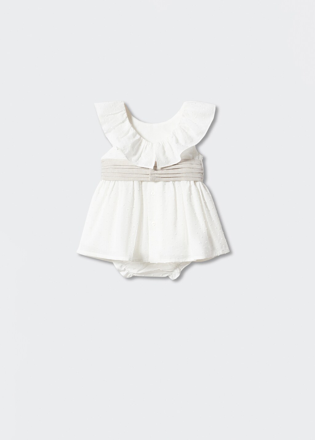 Ruffled plumeti dress and diaper cover set - Reverse of the article