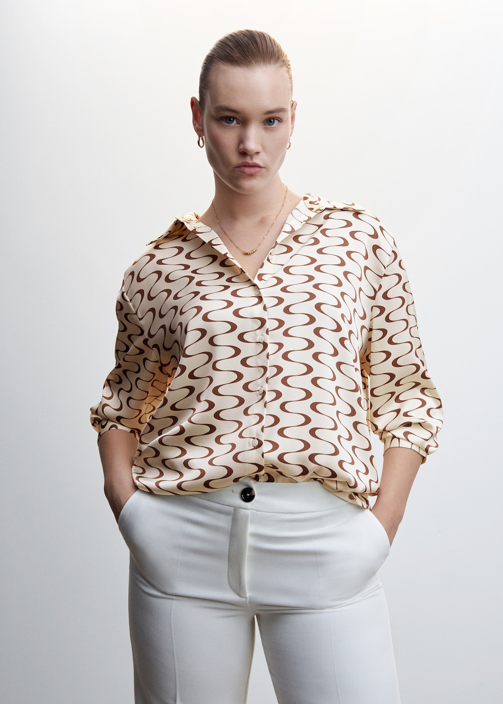 Satin print shirt - Details of the article 5