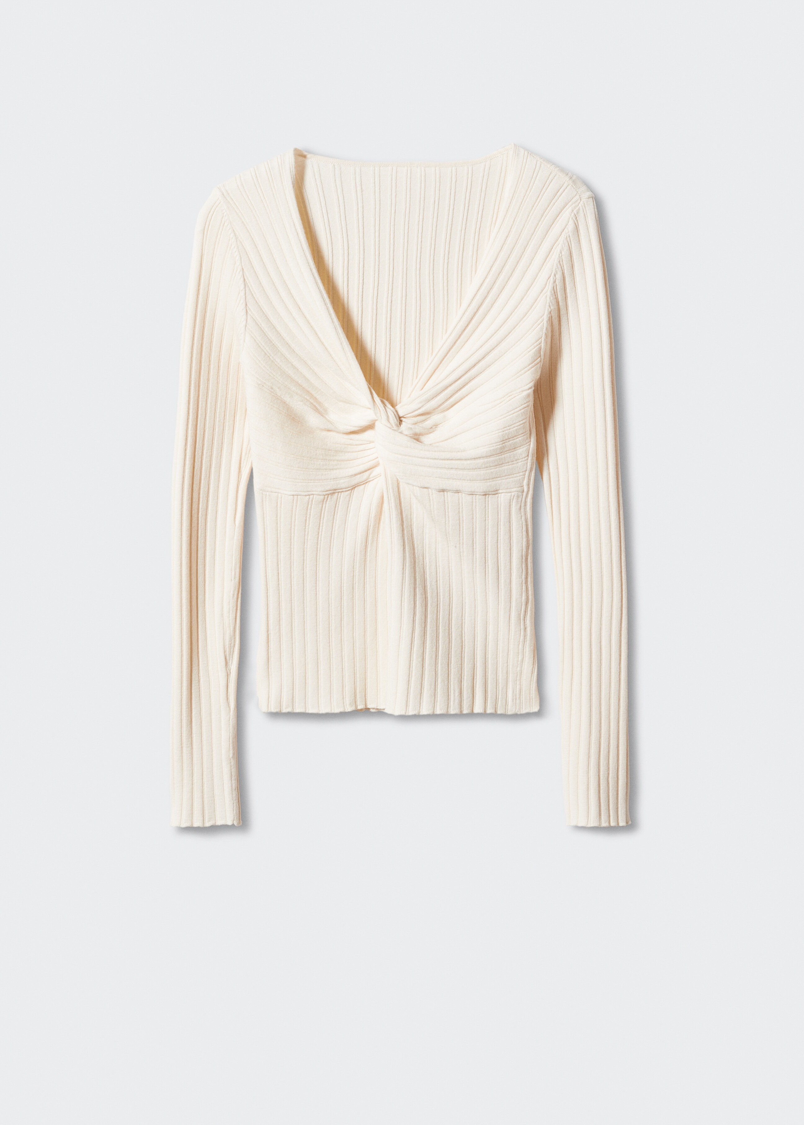 Ribbed sweater with knot