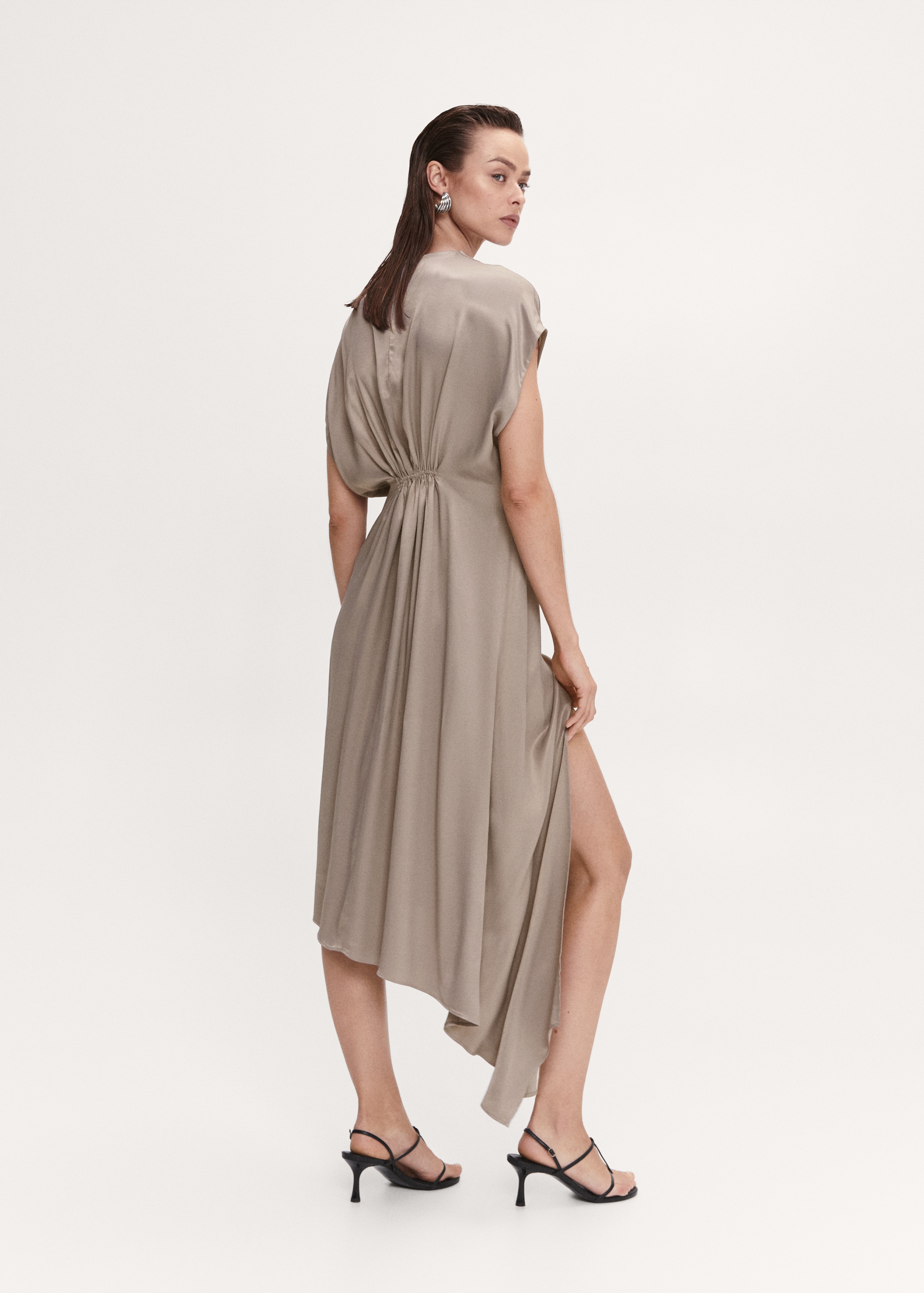 Side-slit satin dress