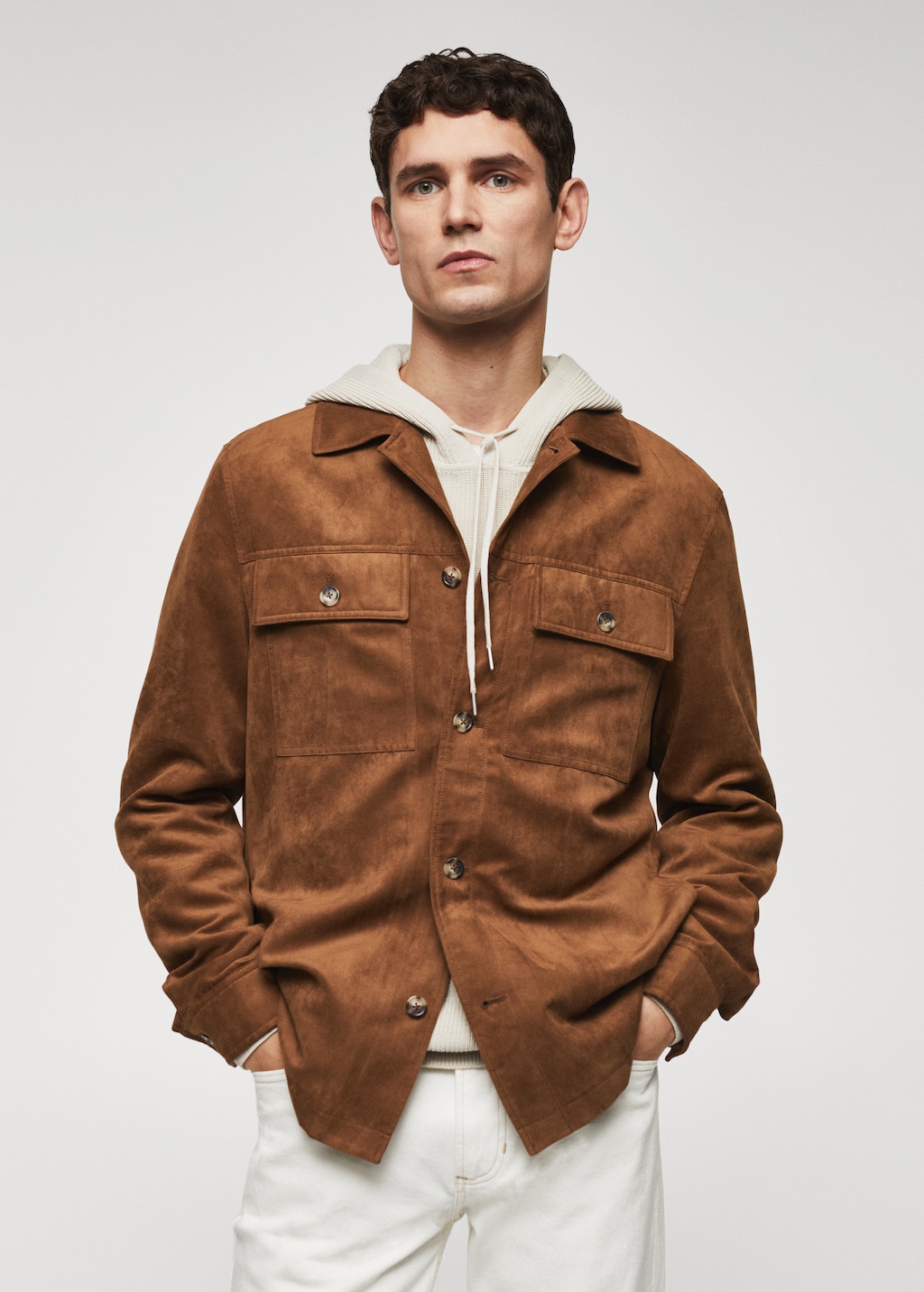 Suede effect overshirt - Medium plane