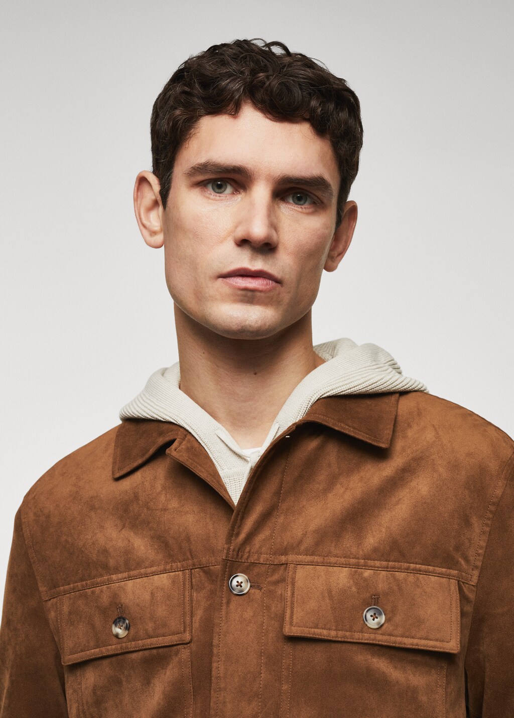 Suede effect overshirt - Details of the article 1