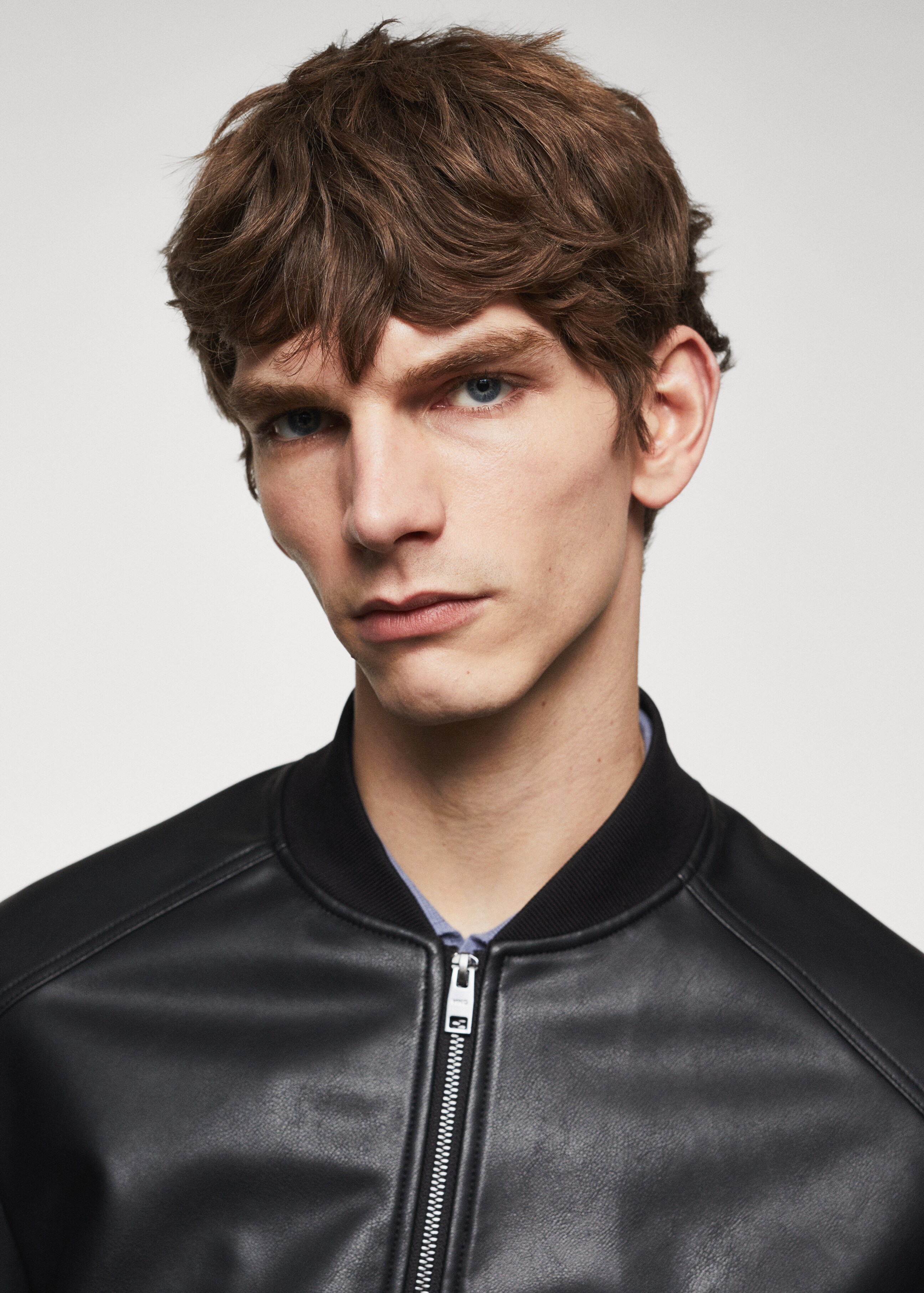Leather-effect bomber jacket - Details of the article 1