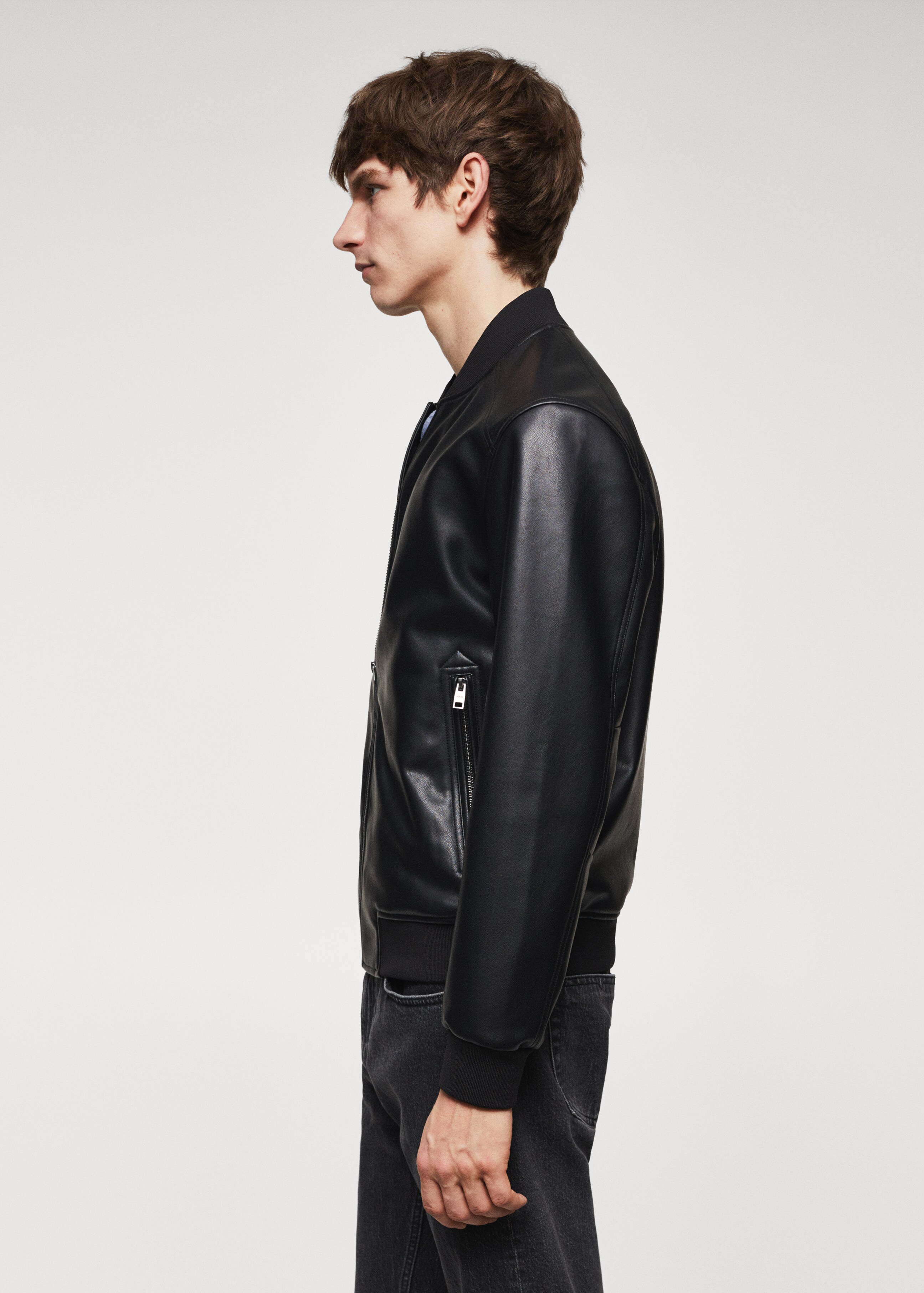 Leather-effect bomber jacket - Details of the article 6