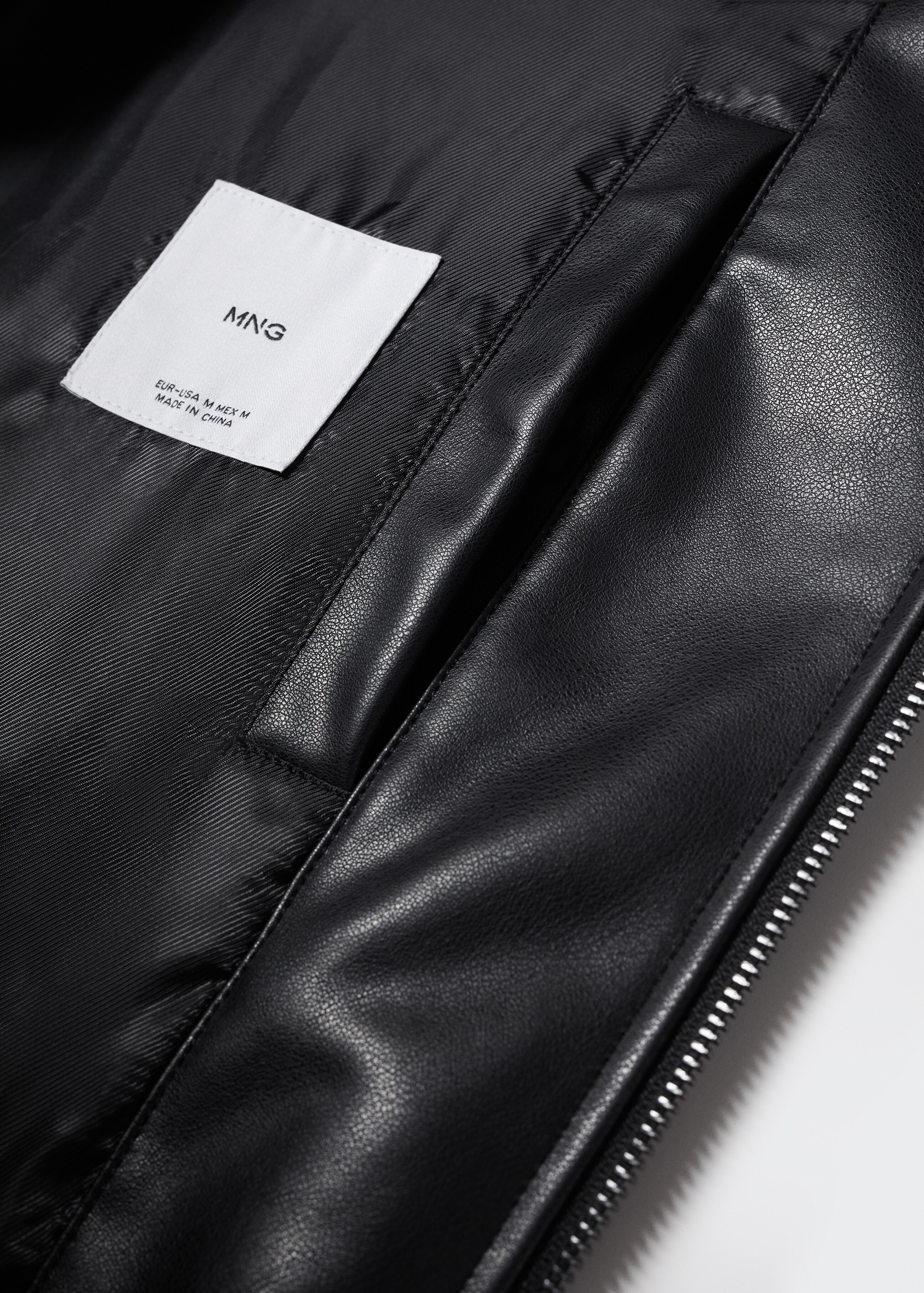 Leather-effect bomber jacket - Details of the article 8