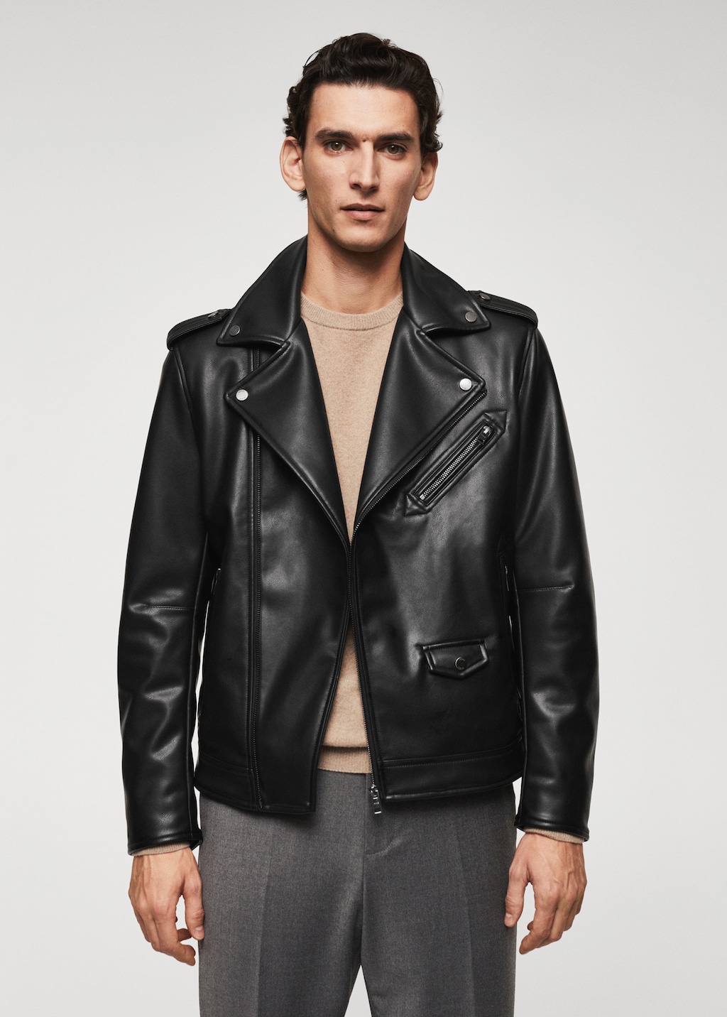 Leather-effect biker jacket - Medium plane