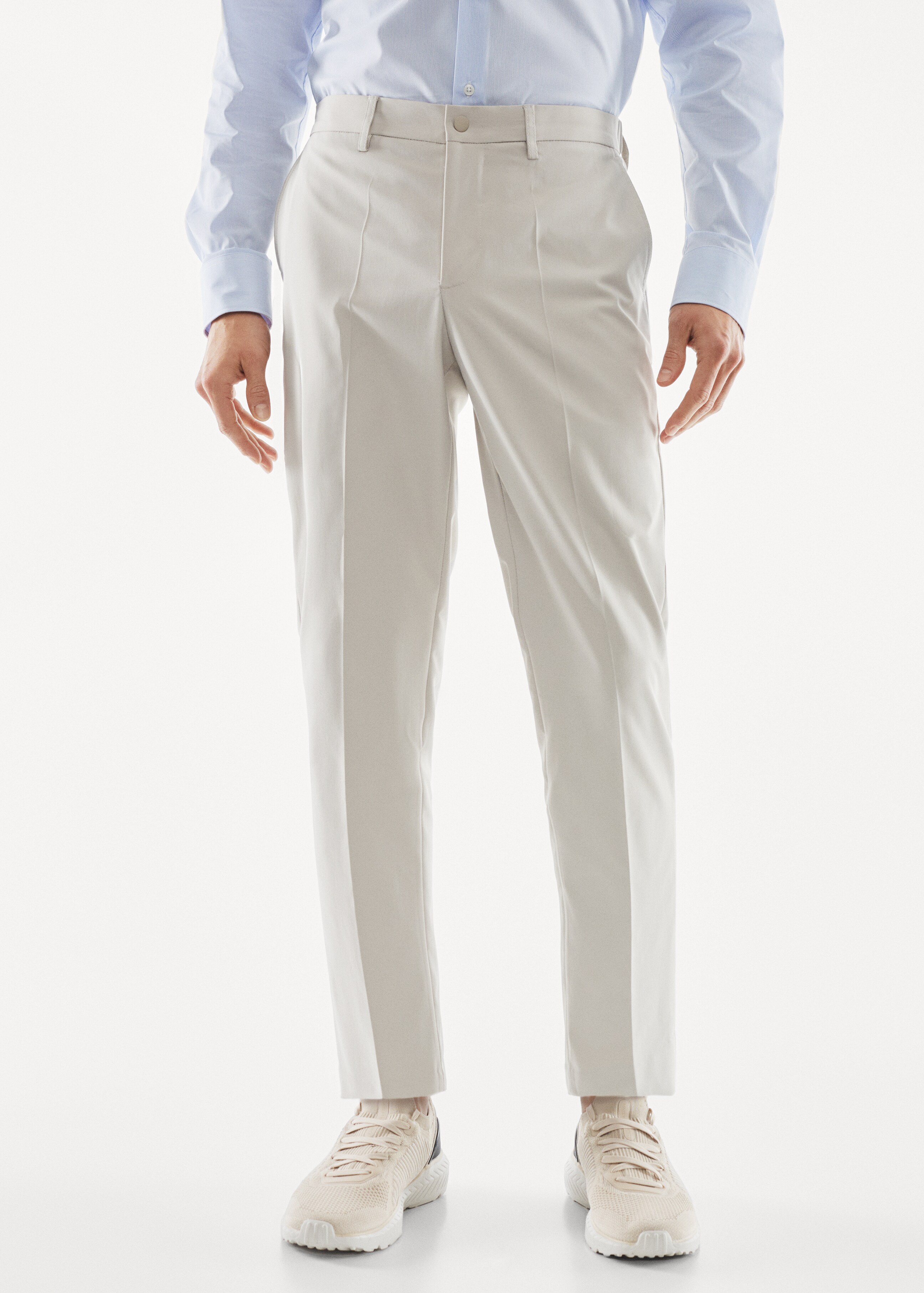 Slim-fit technical suit trousers - Medium plane