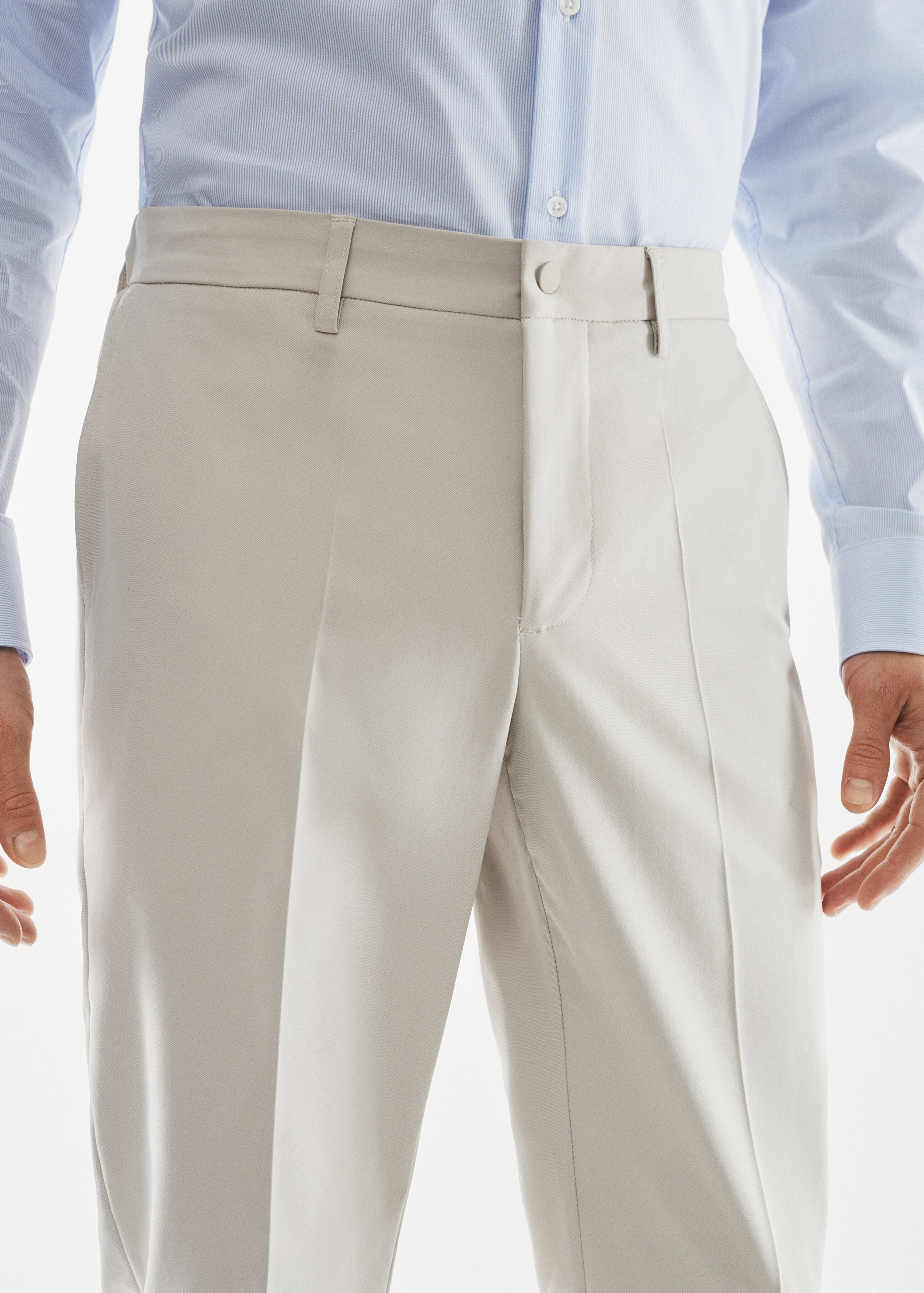 Slim-fit technical suit trousers - Details of the article 1