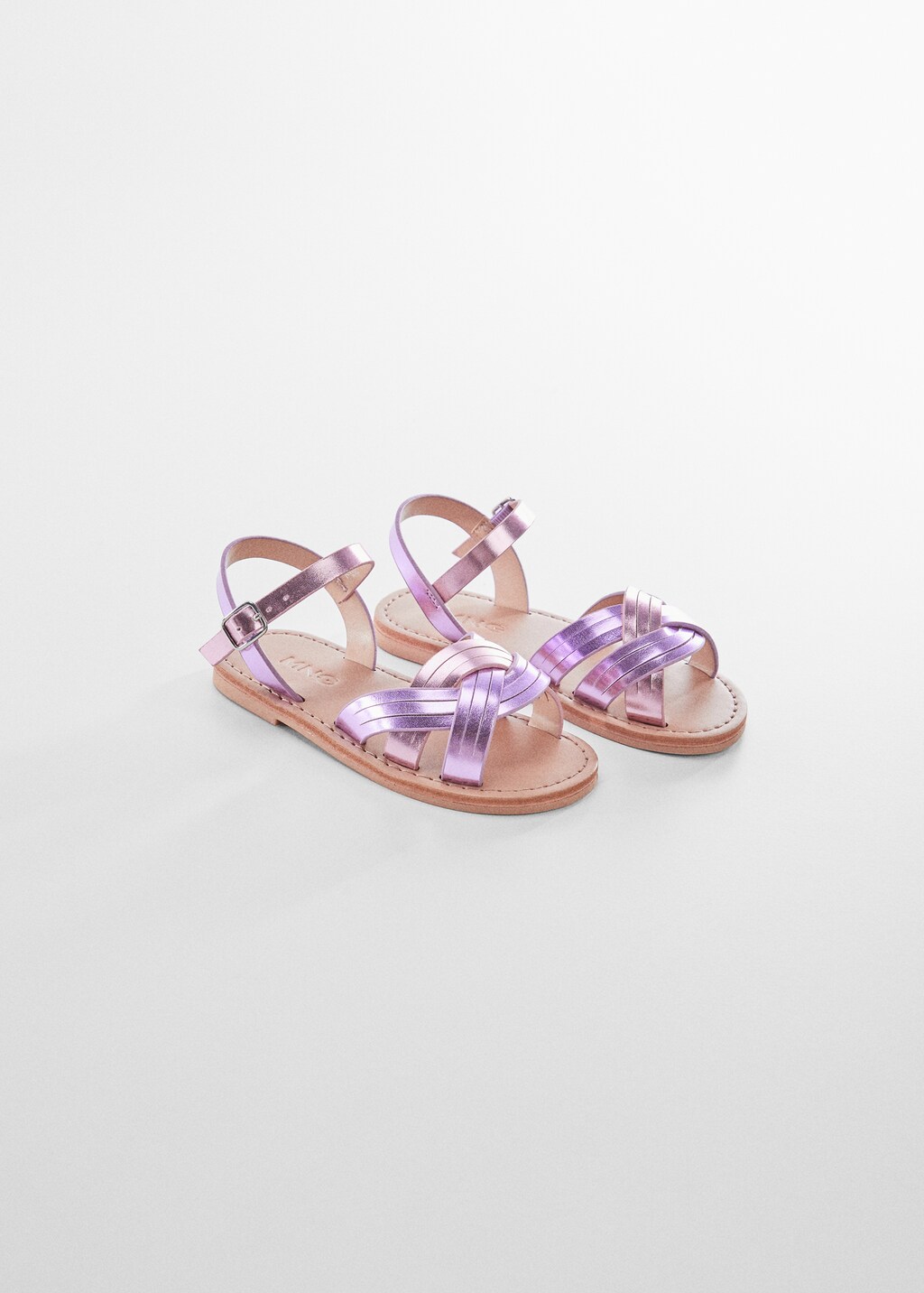 Metallic strap sandals - Medium plane