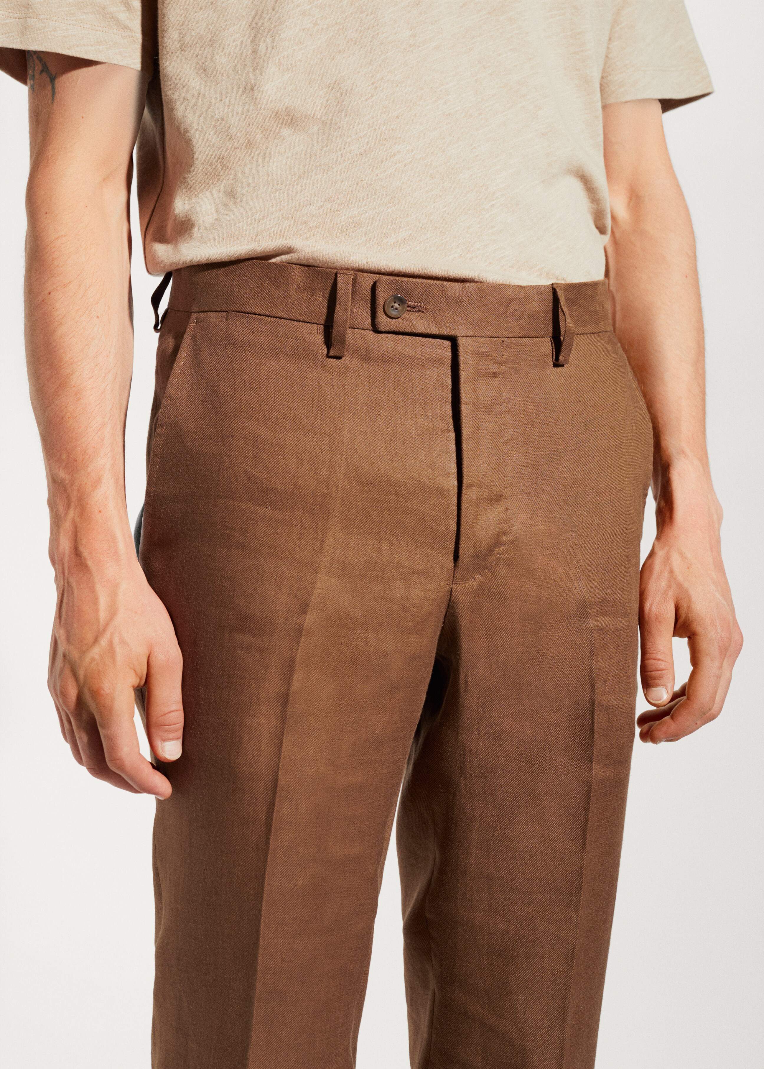 100% linen suit trousers - Details of the article 1