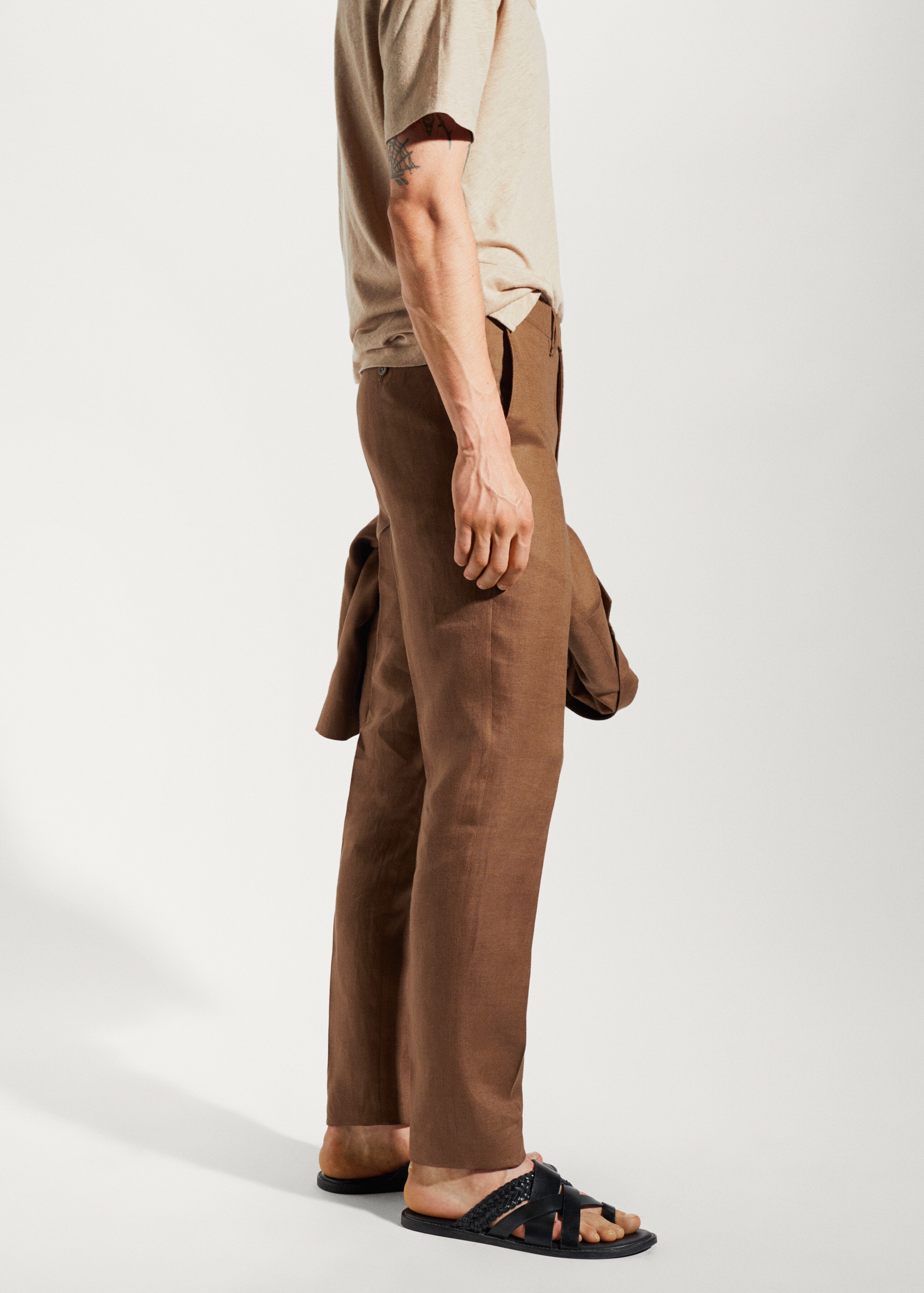 100% linen suit trousers - Details of the article 2