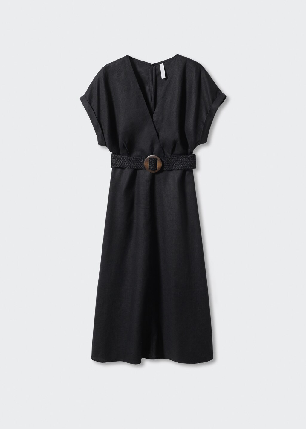 Belt linen dress - Woman | MANGO OUTLET USA