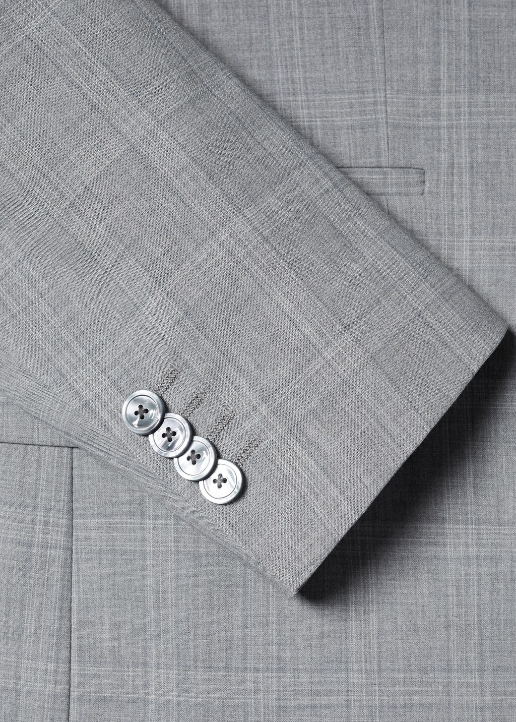 Check slim-fit wool suit jacket - Details of the article 8