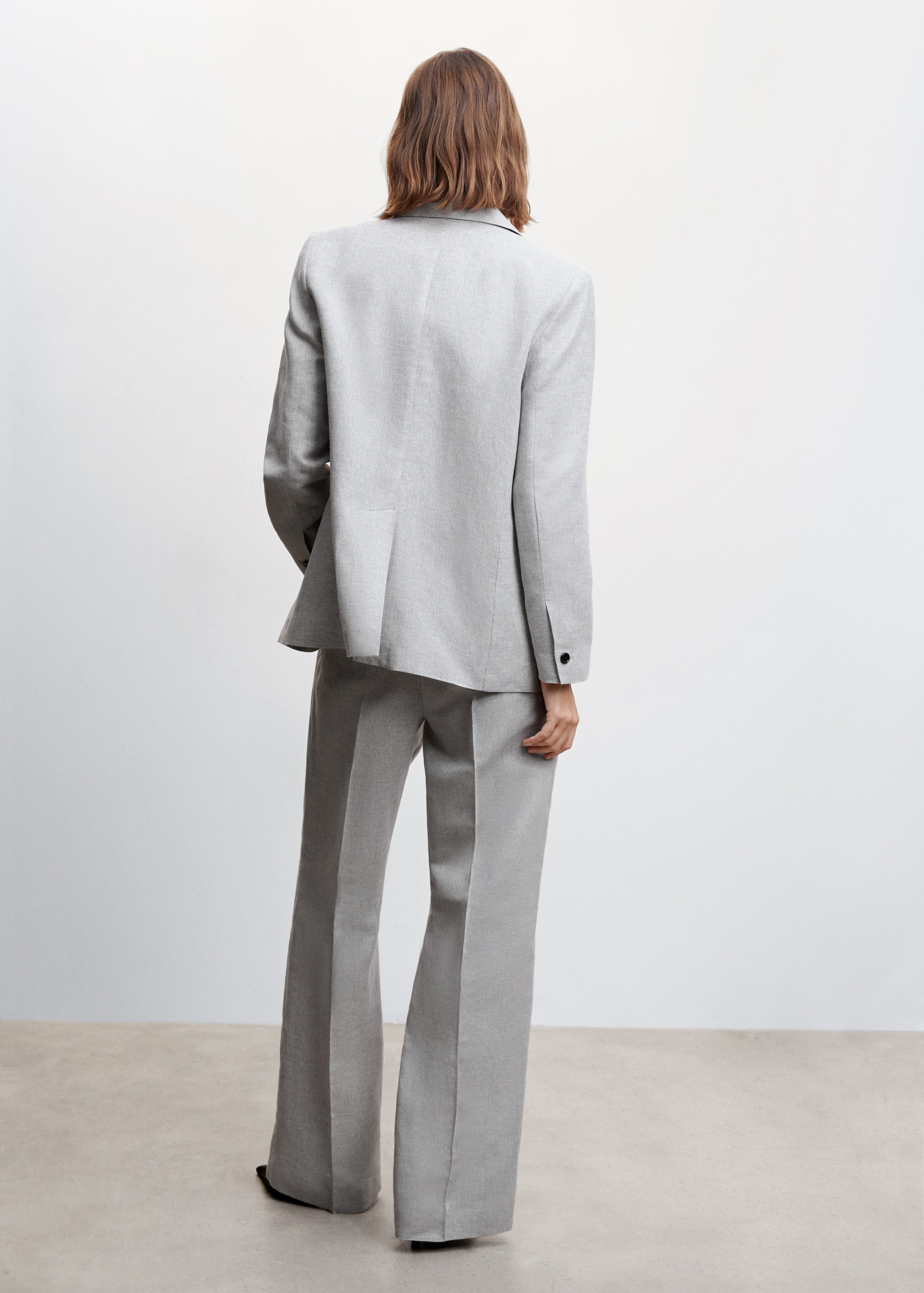 Herringbone linen suit jacket - Reverse of the article