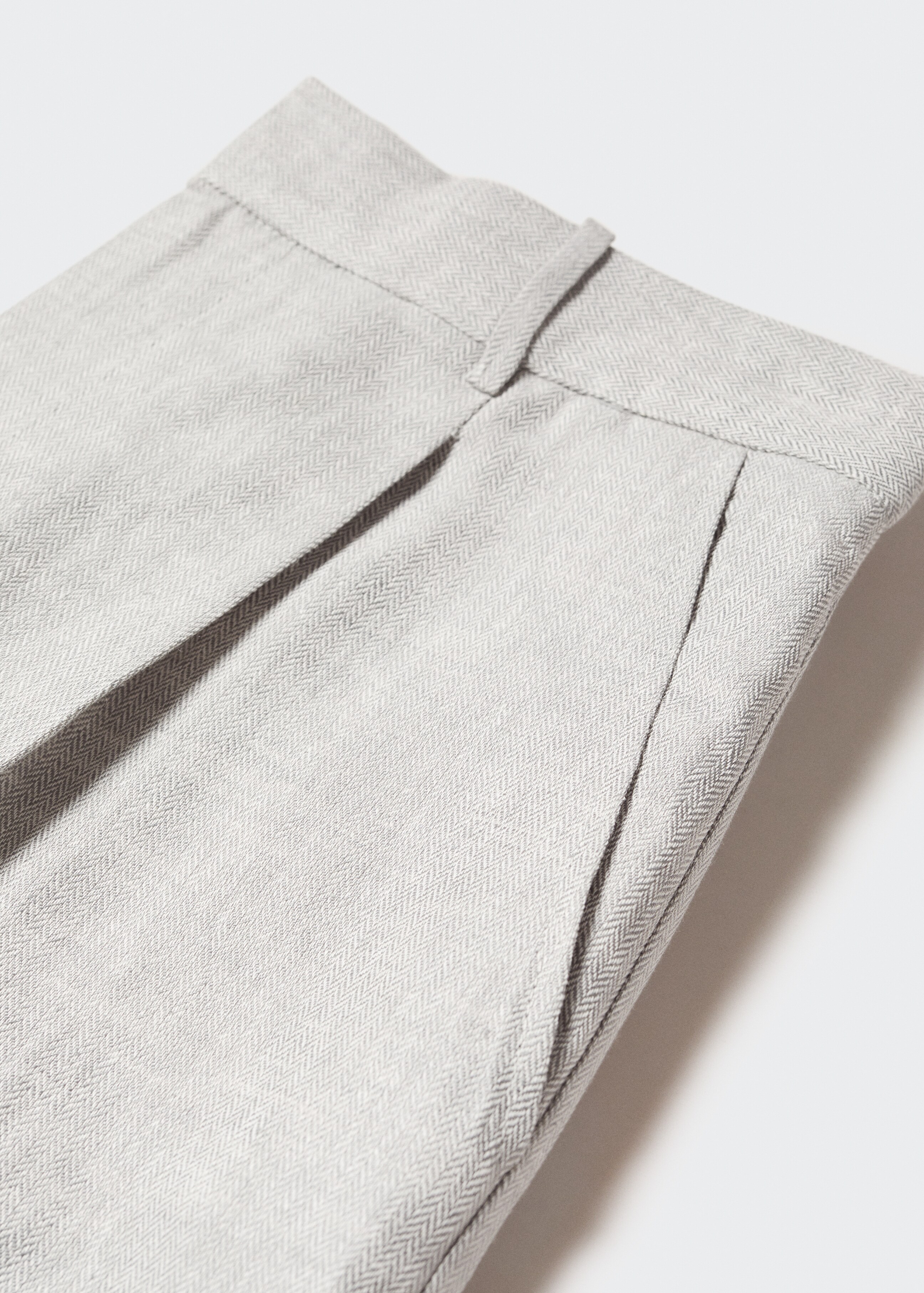 Herringbone linen suit trousers - Details of the article 8