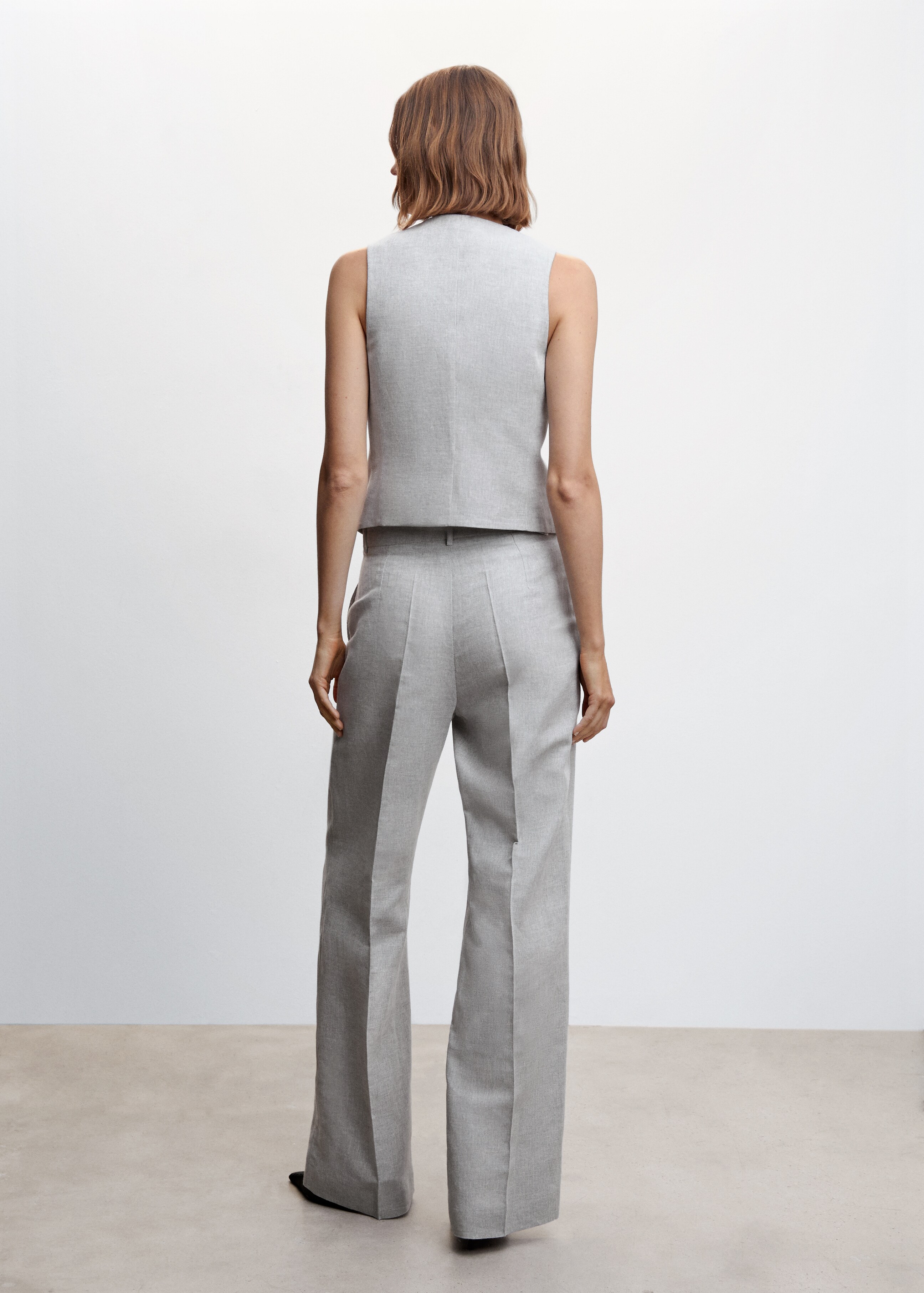 Herringbone linen suit trousers - Reverse of the article