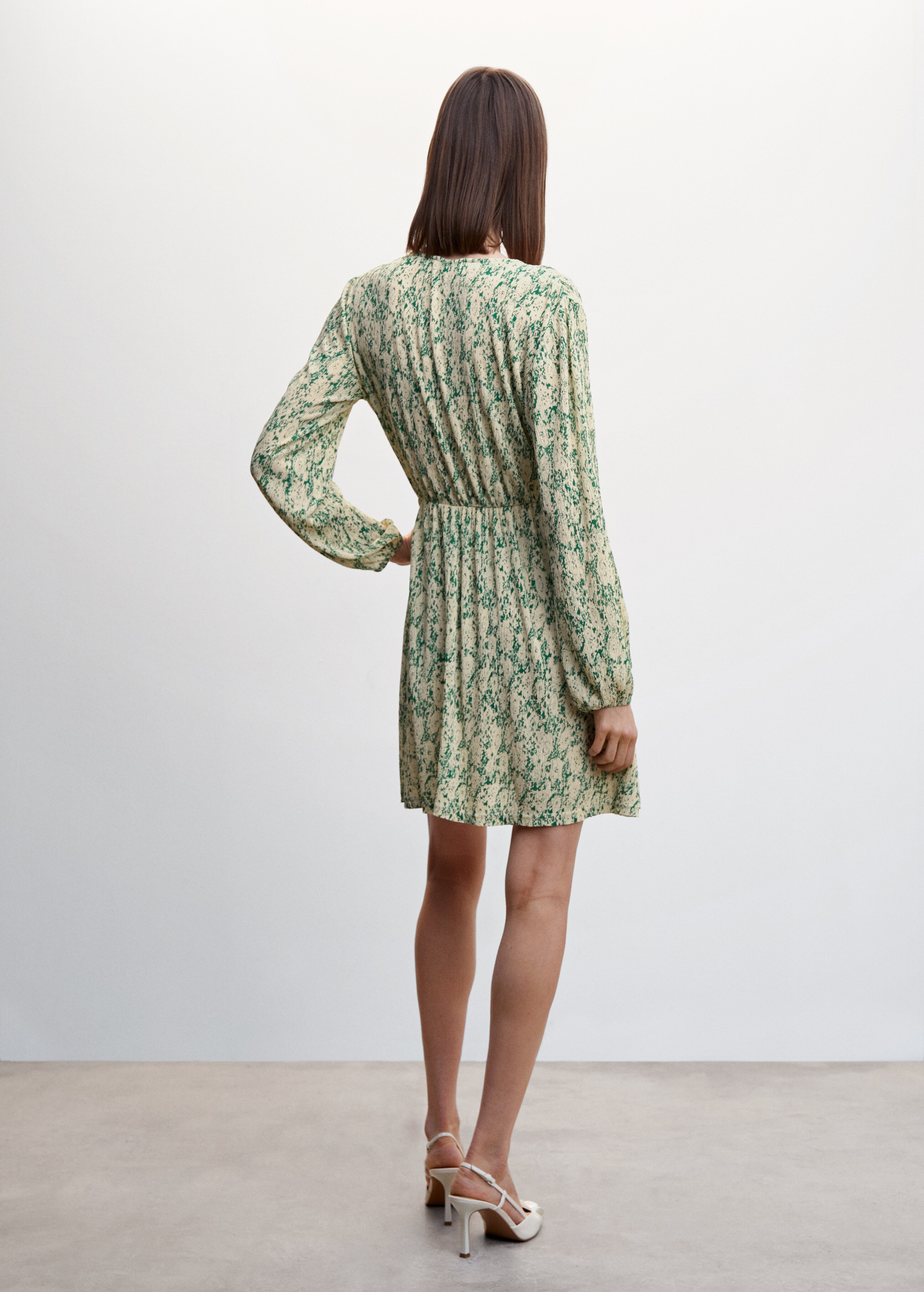 Textured floral-pattern dress - Reverse of the article