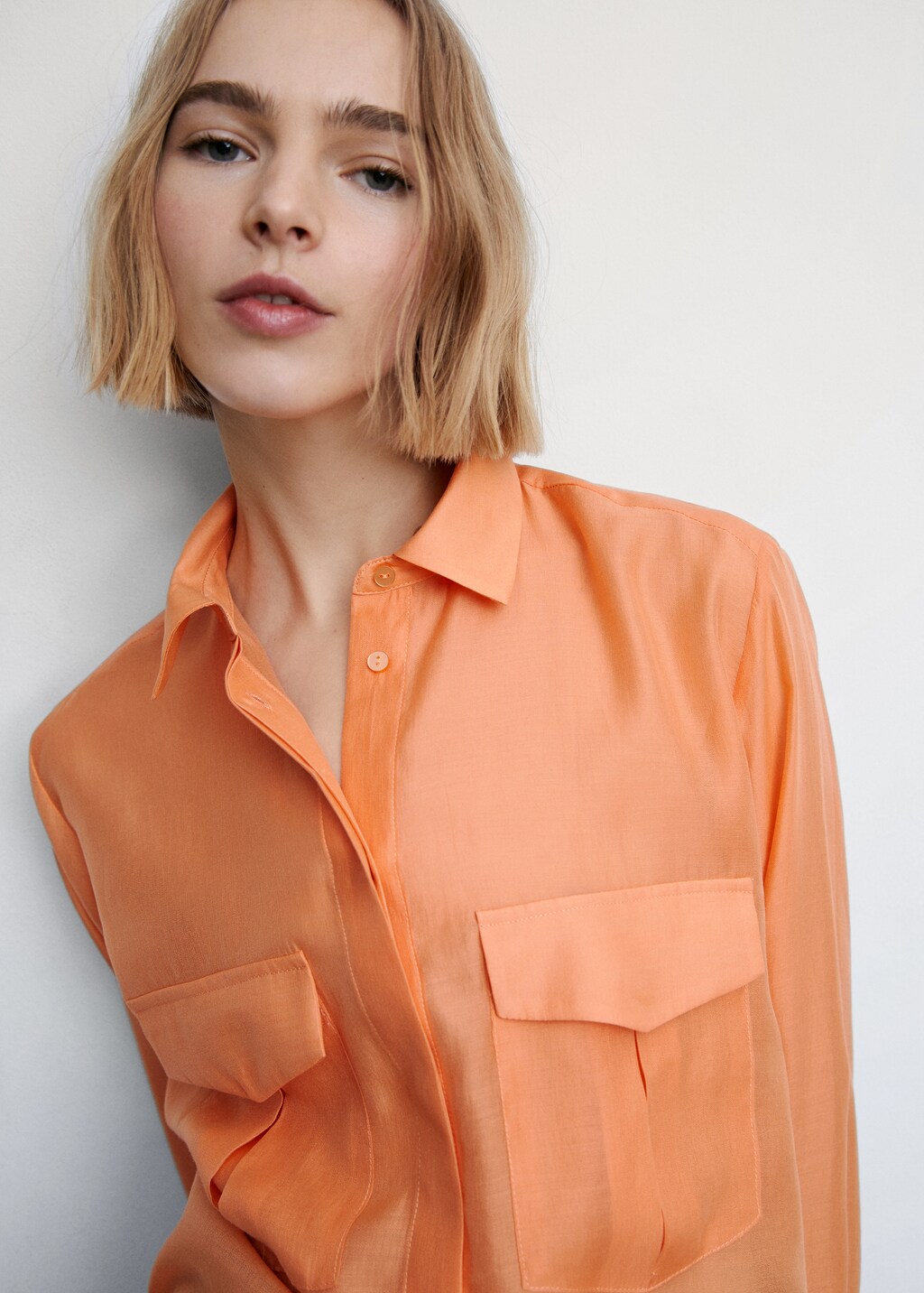 Satin pocket shirt - Details of the article 1