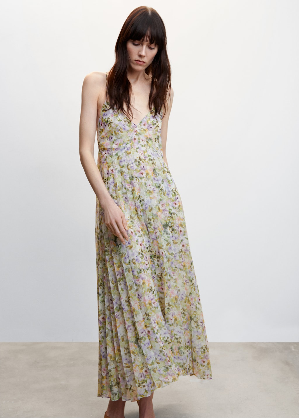 Pleated floral dress - Medium plane