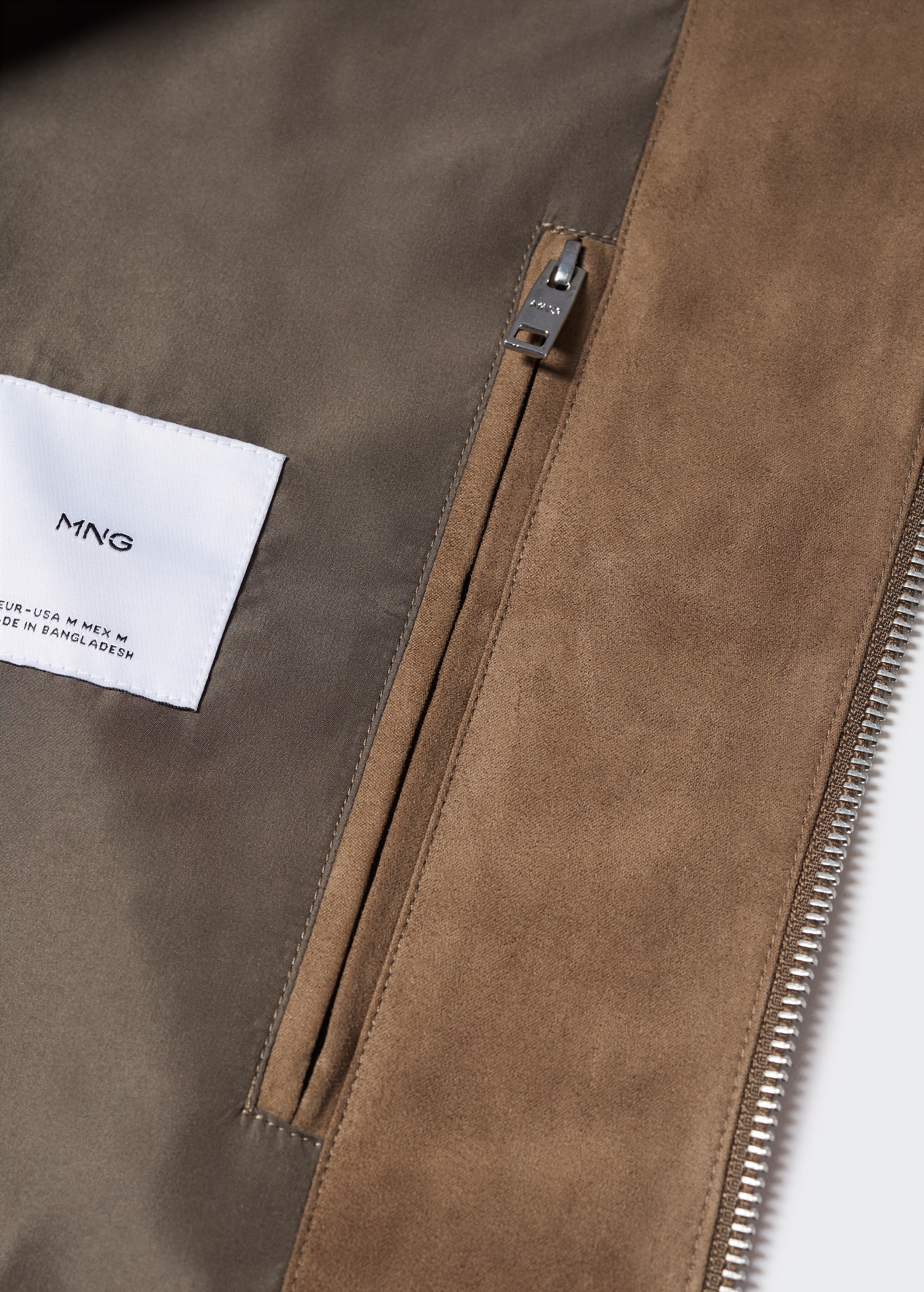 Suede-effect bomber jacket - Details of the article 8