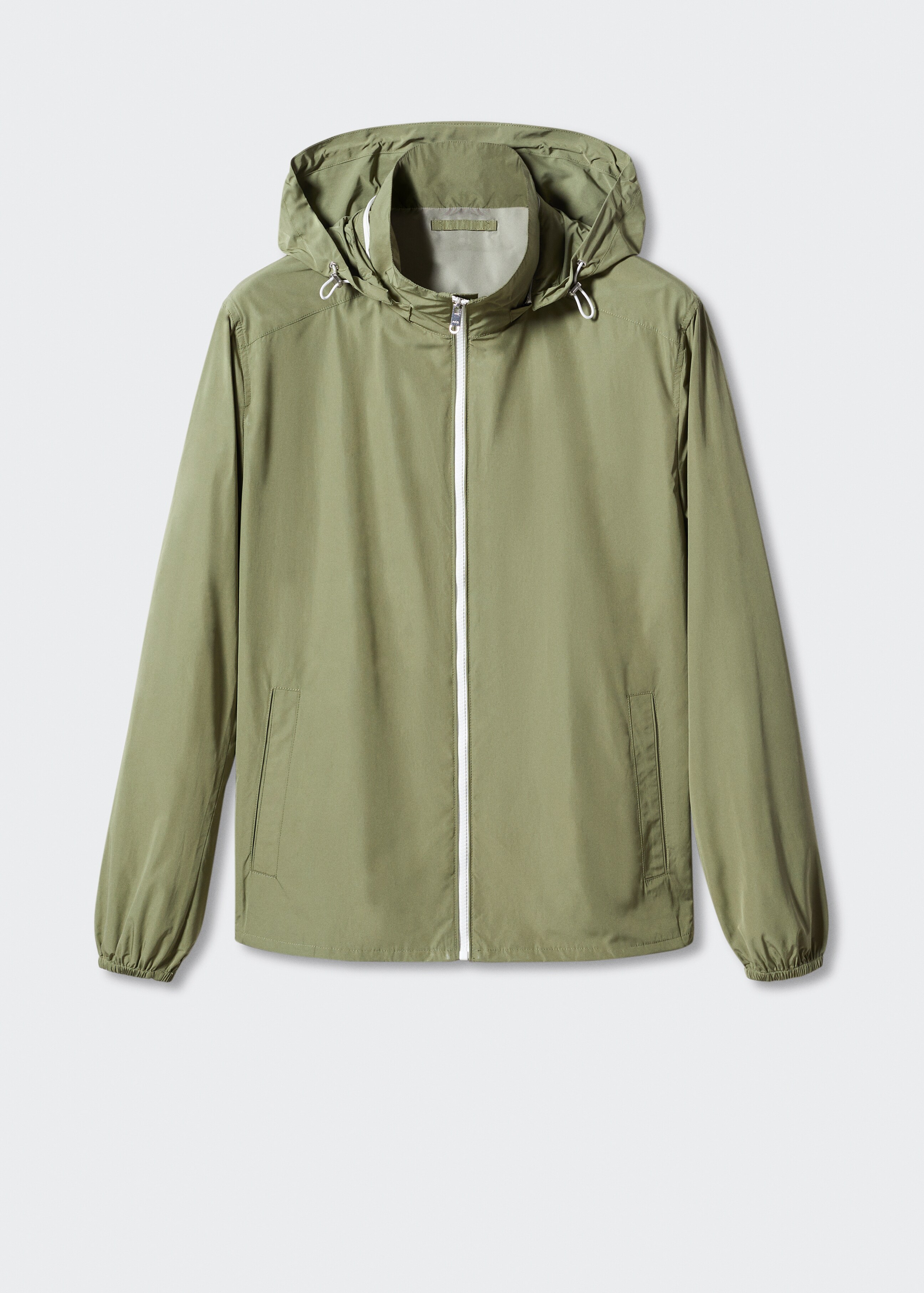 Water-repellent hooded jacket