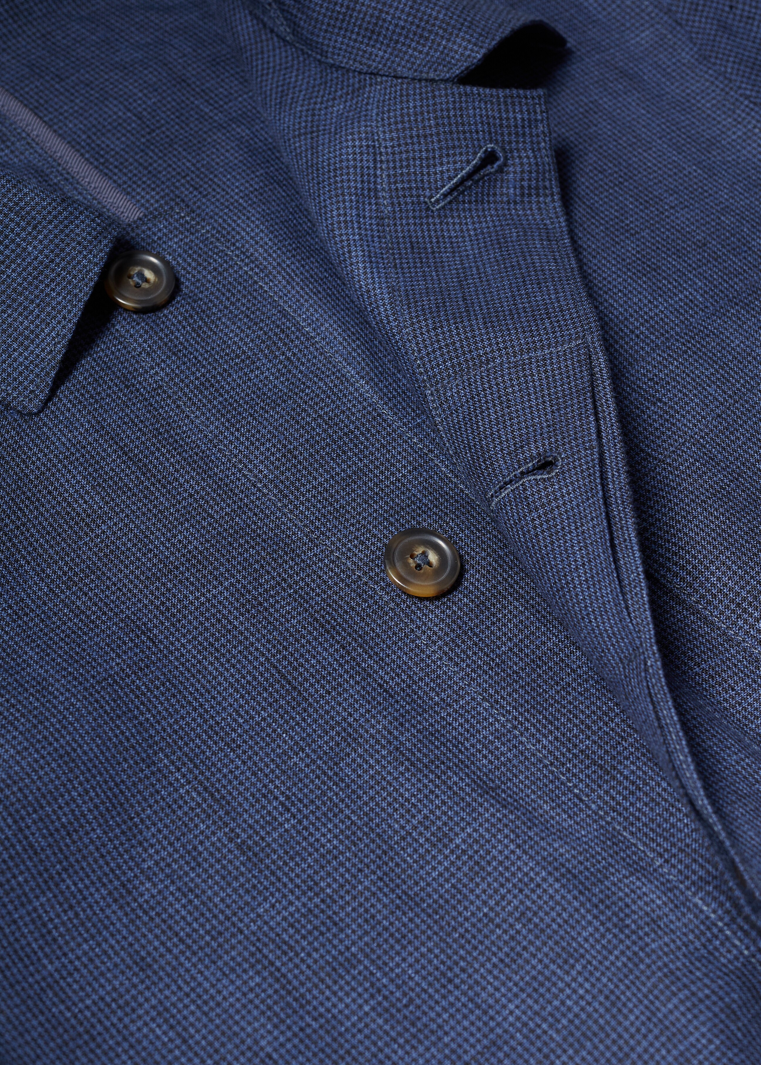 Houndstooth linen overshirt  - Details of the article 8