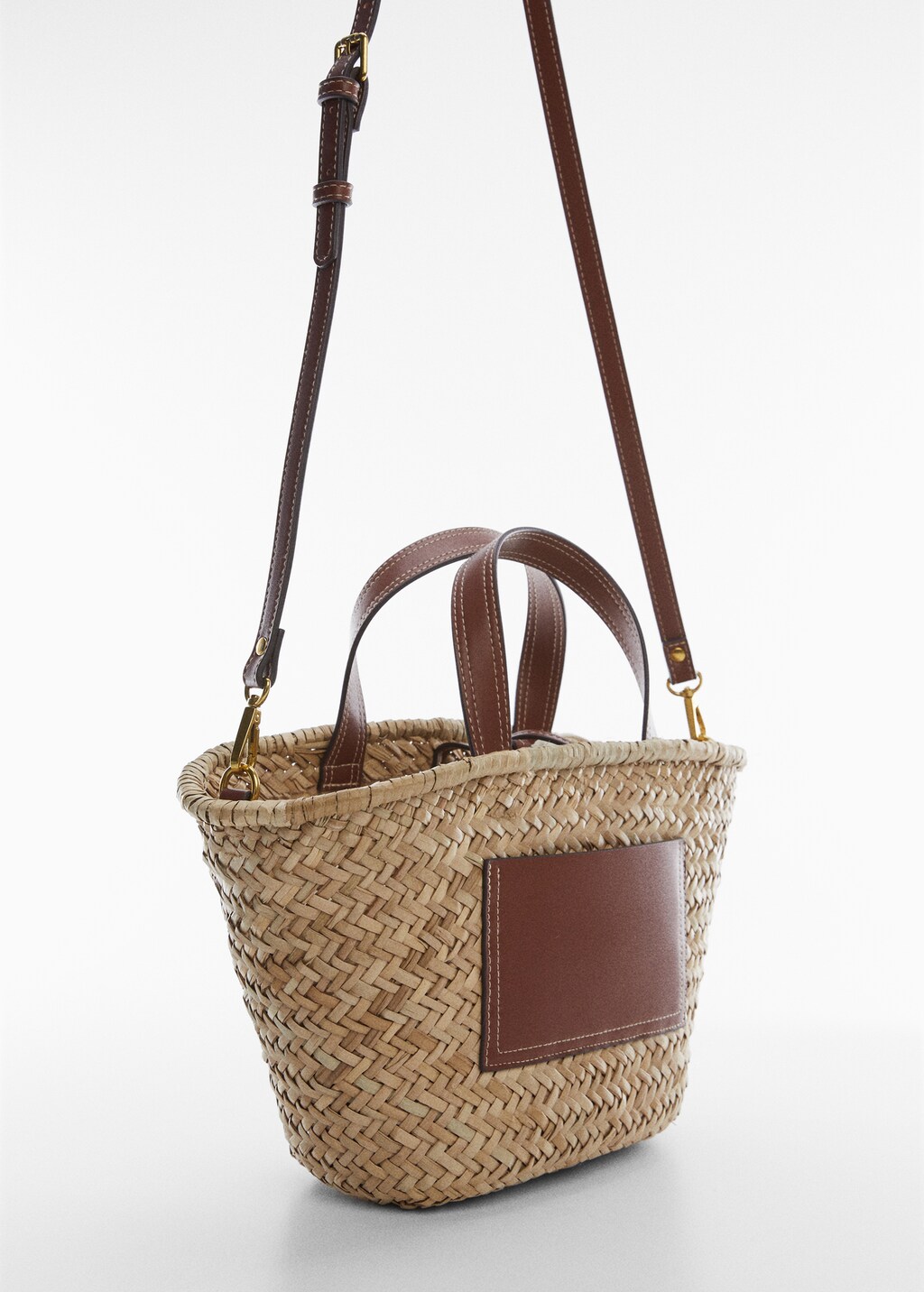 Natural fibre basket with pocket - Medium plane 